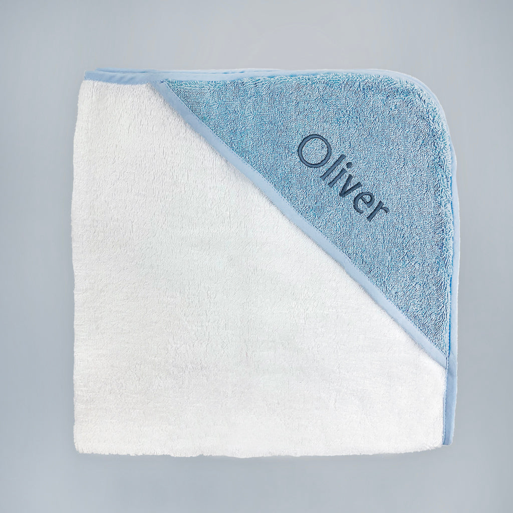 Personalized Baby Hooded Towel - Soft & Absorbent Blue Infant Bath Towel for Newborns & Toddlers - Perfect for Bath Time, Swimming & Photo Shoots