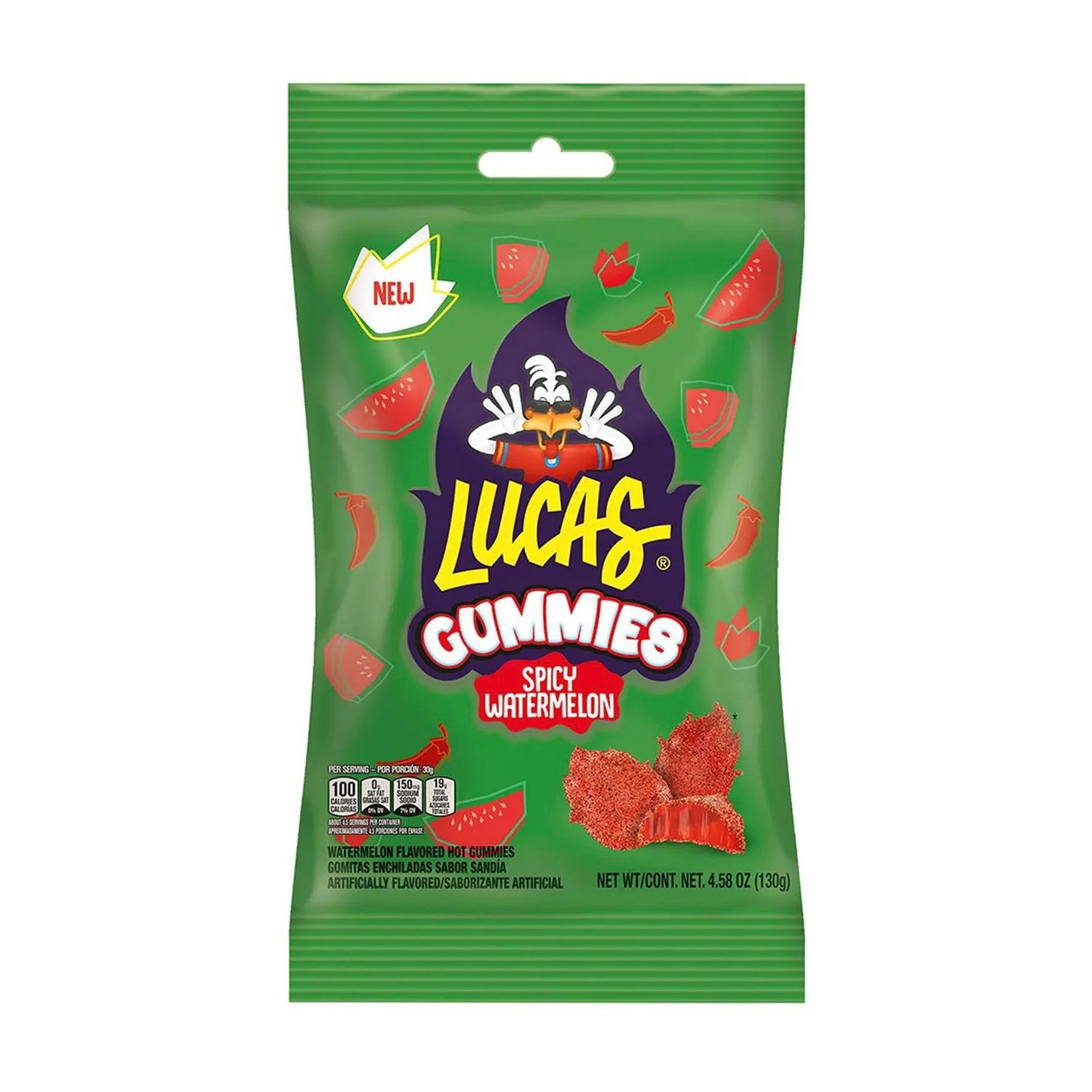 Spicy Watermelon Lucas Gummies Candy - 4.5oz Resealable Bag - Sweet & Tangy Mexican Candy - Perfect for Parties, Snacking & Gift Giving