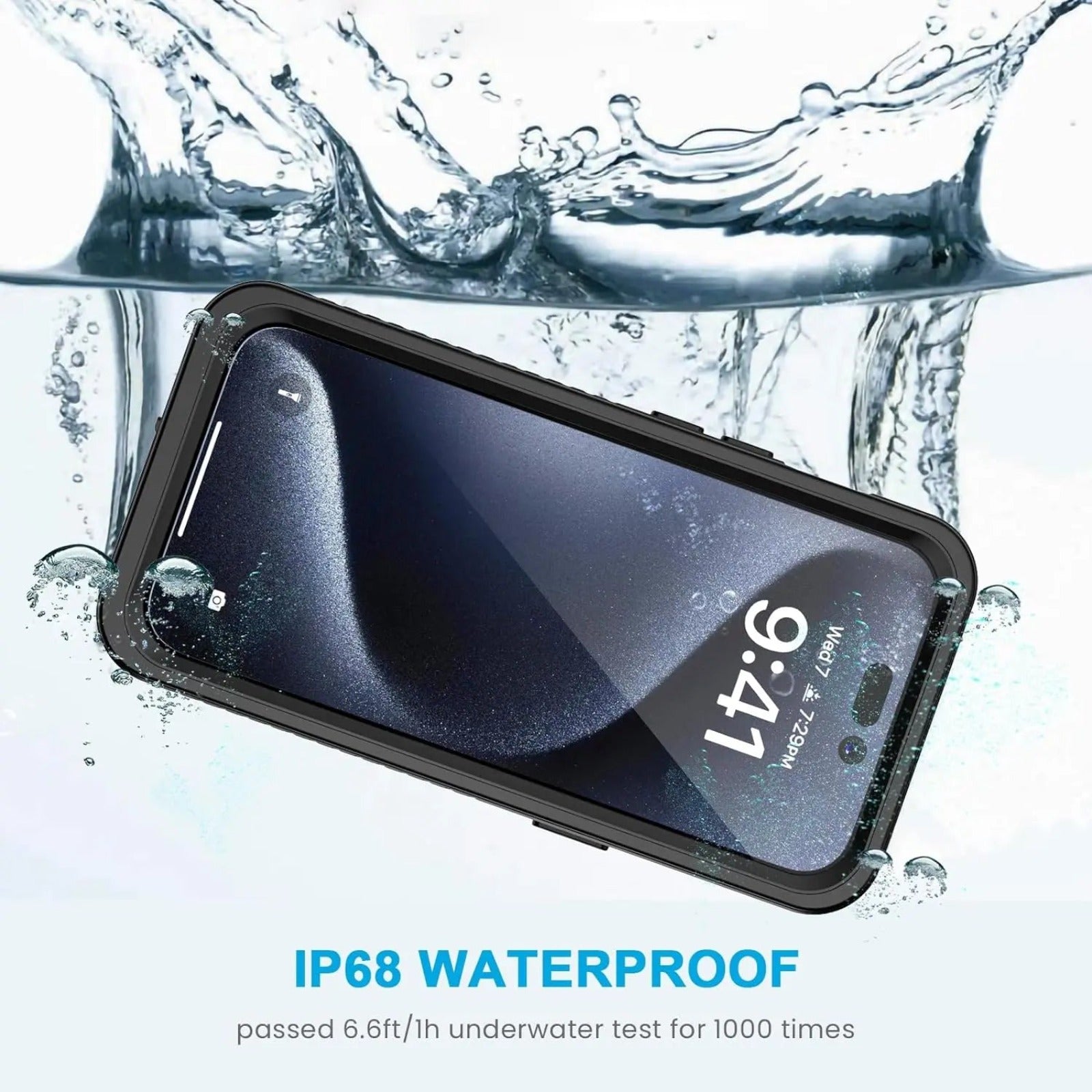 Waterproof iPhone 15 Case for iPhone 15 Pro & Pro Max - Shockproof & Dustproof Protection for Outdoor Activities, Swimming & Daily Use