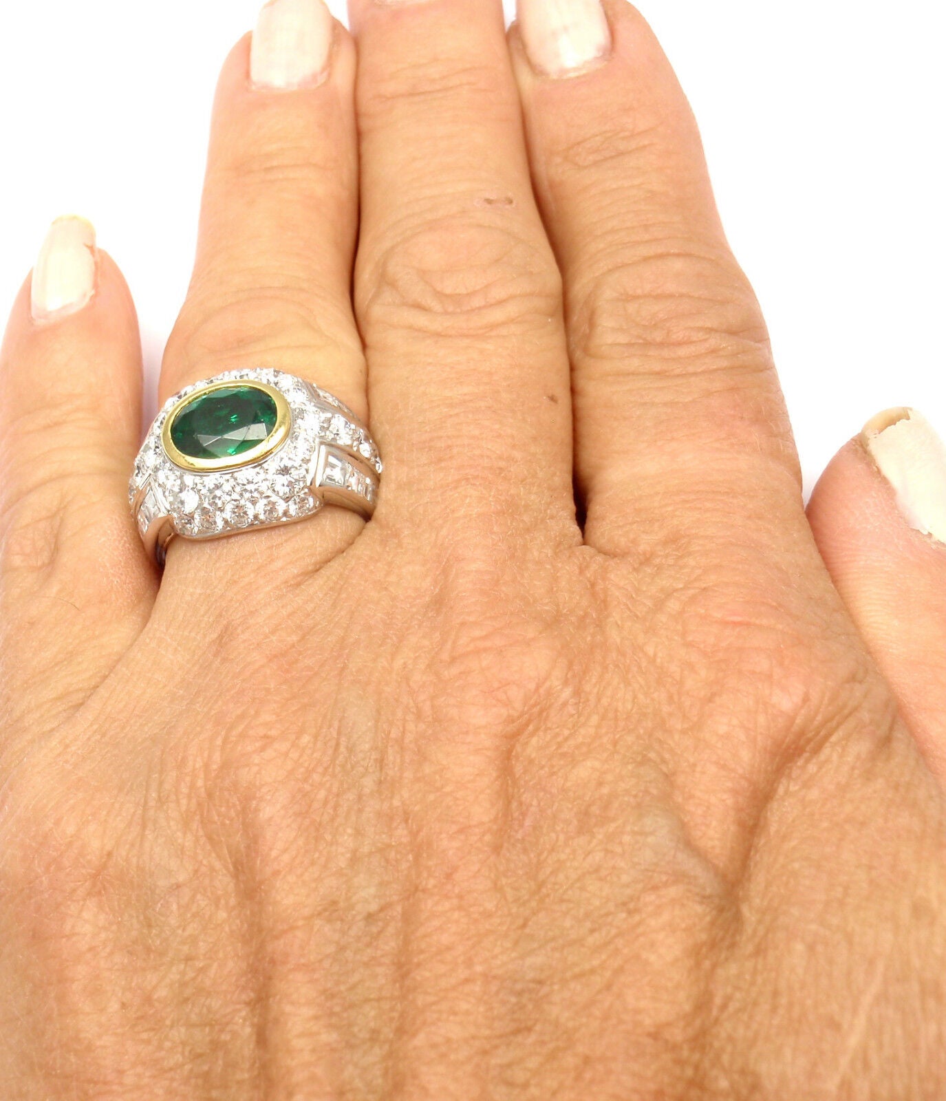 Authentic Patek Philippe Platinum Diamond Emerald Ring with Certificate - Rare Luxury Jewelry for Weddings, Engagements & Special Occasions