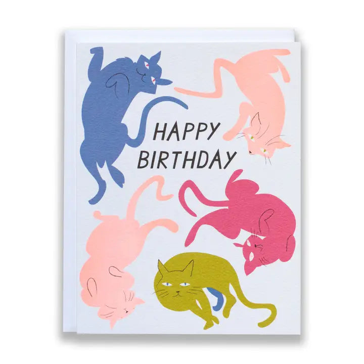 Happy Birthday Cat Greeting Card - Funny Feline Birthday Card for Cat Lovers - Perfect for Birthdays, Parties & Gifts