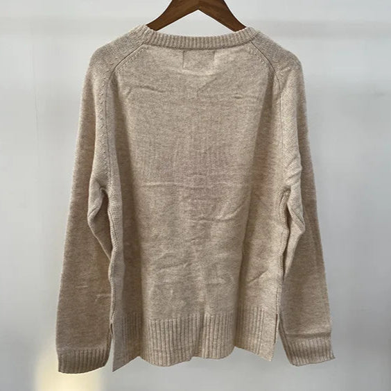 Wool Blend Alma Heart Jacquard Knit Sweater | Women's Winter Pullover | Cozy Casual & Office Wear