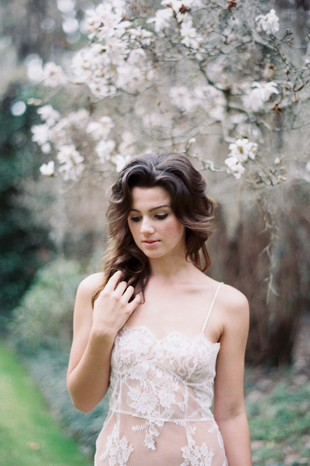 Ivory Juliet French Lace Bustier Slip Camisole - Bridal Lingerie for Wedding Night, Honeymoon & Romantic Occasions