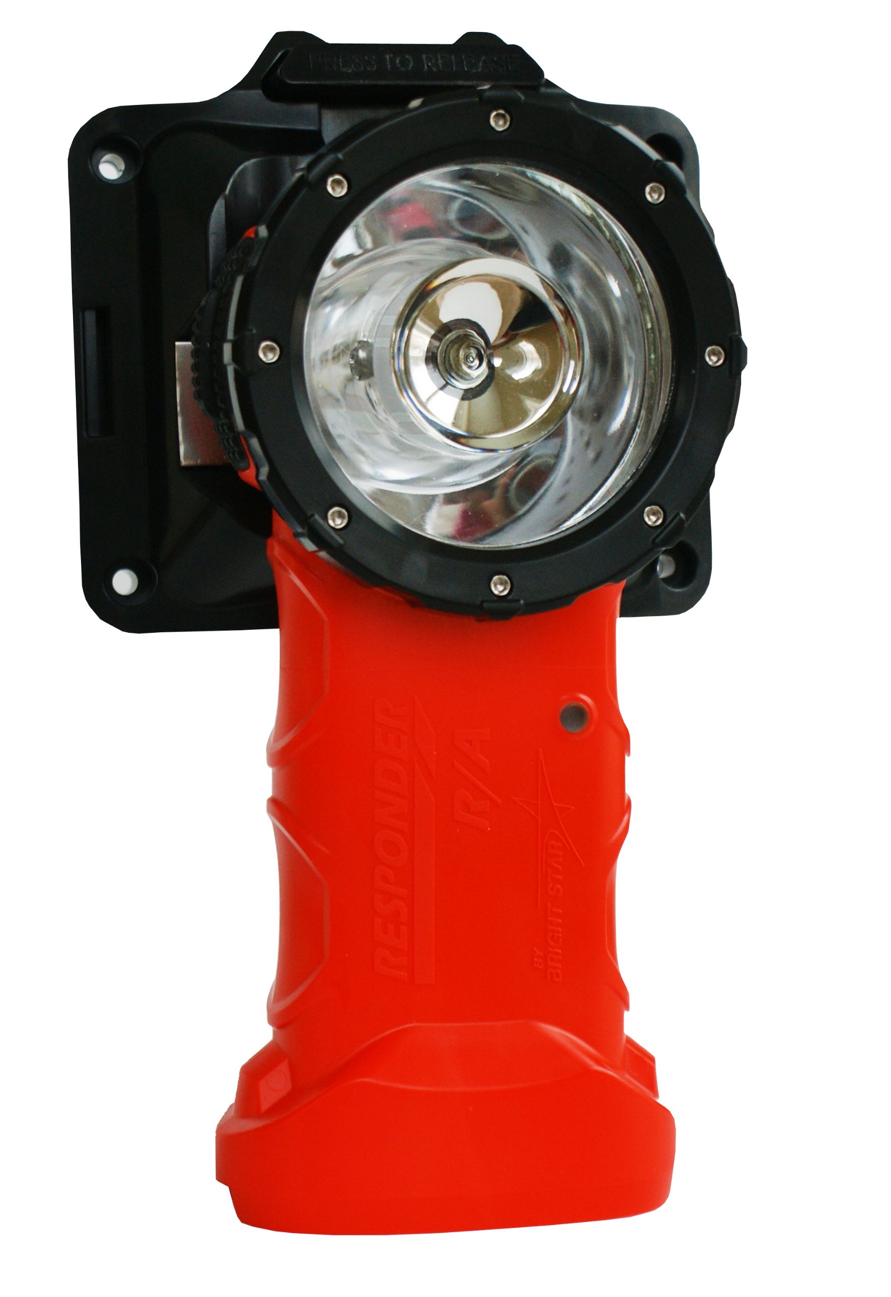 BrightStar Responder Right Angle Rechargeable Flashlight - 220 Lumens LED, Intrinsically Safe UL Certified with 120V AC Charger | Perfect for Fire Rescue, Industrial Work, Emergency Situations & Outdoor Activities