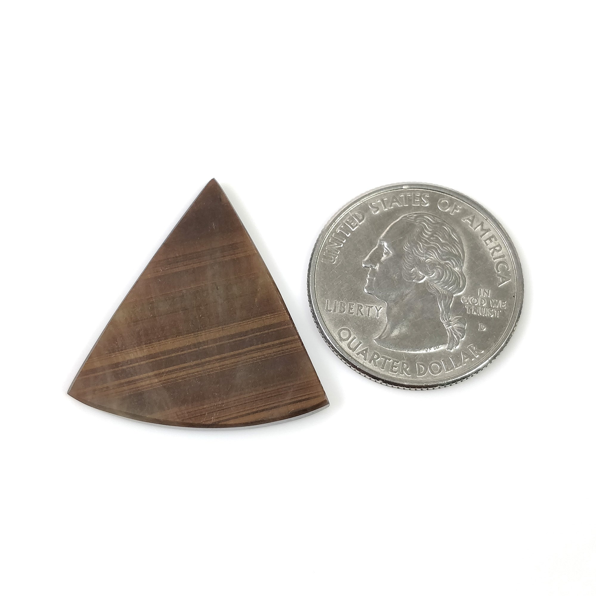 Natural Untreated Golden Brown Chocolate Sapphire Gemstone Flat Slices - 25.80cts Triangle Shape 29x28mm for Jewelry Making, Wire Wrapping & DIY Crafts