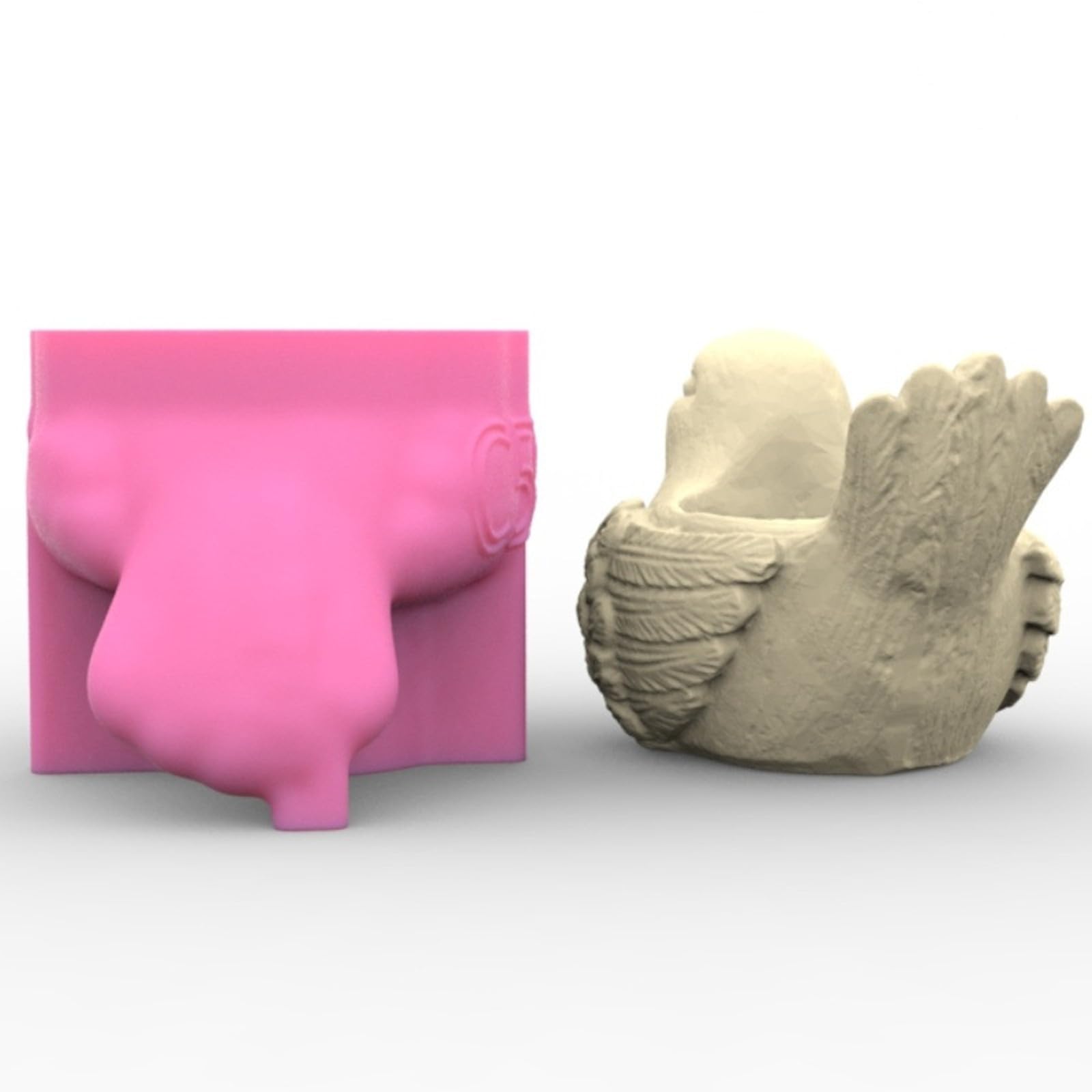 Little Bird Vase - Handmade Silicone Mold for DIY Flower Pots, Pen Holders & Succulent Planters - Epoxy Resin, Plaster, Cement & Clay Craft Molds - Perfect for Home Decor, Office Desk & Gift Making