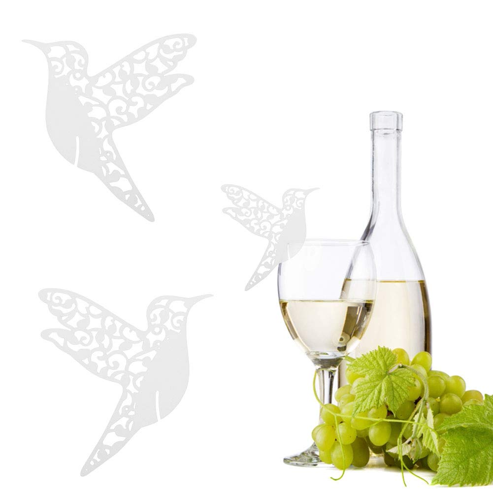 50pcs White Little Bird Shape Wedding Place Cards - Elegant Seating Name Cards for Wedding, Party & Wine Glass Table Decoration - Perfect for Reception, Bridal Shower & Special Events