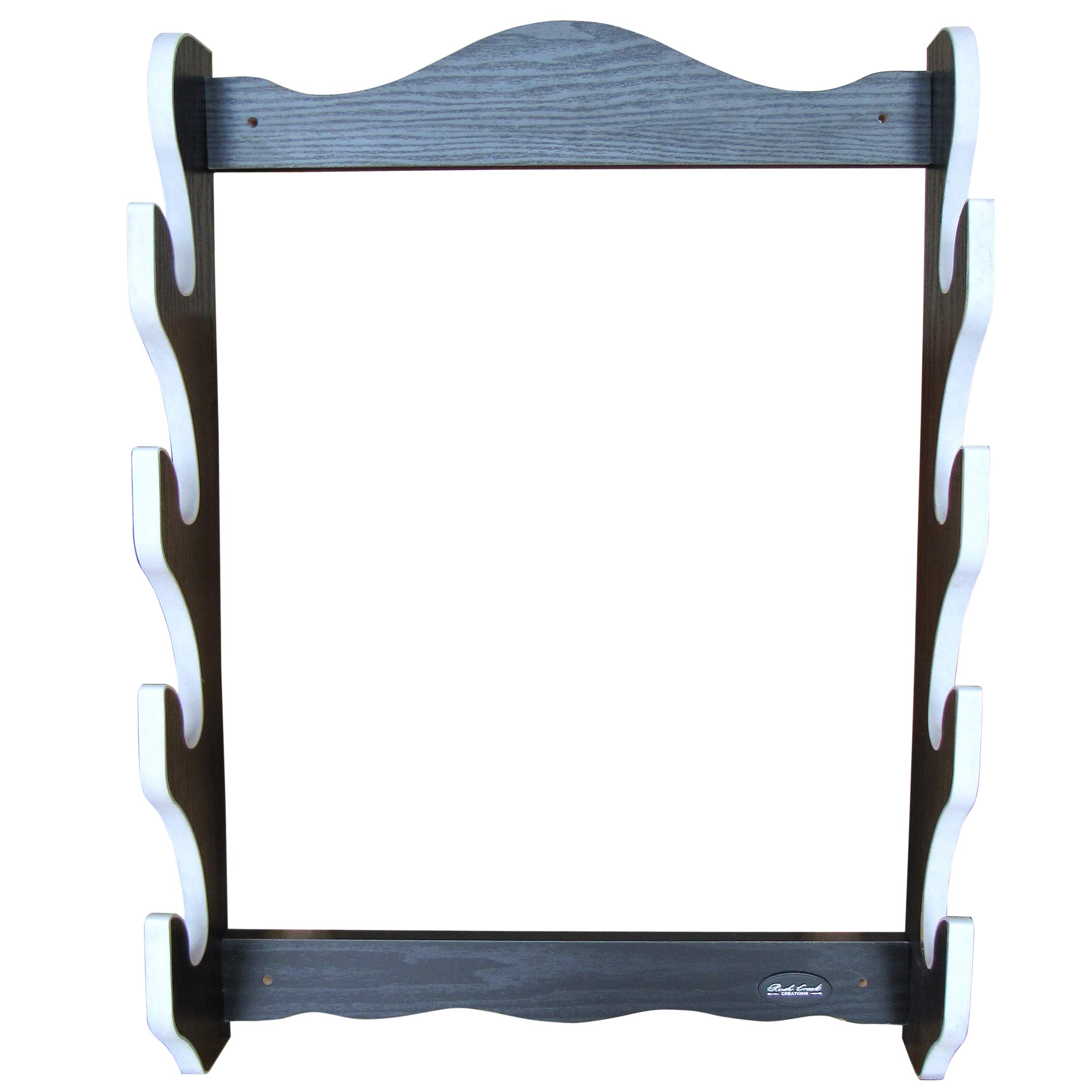 Rush Creek Creations Martial Arts Samurai Katana Sword Wall Mount Display - Easy Assembly Black Wooden Stand | Perfect for Dojo, Home Decor & Weapon Storage