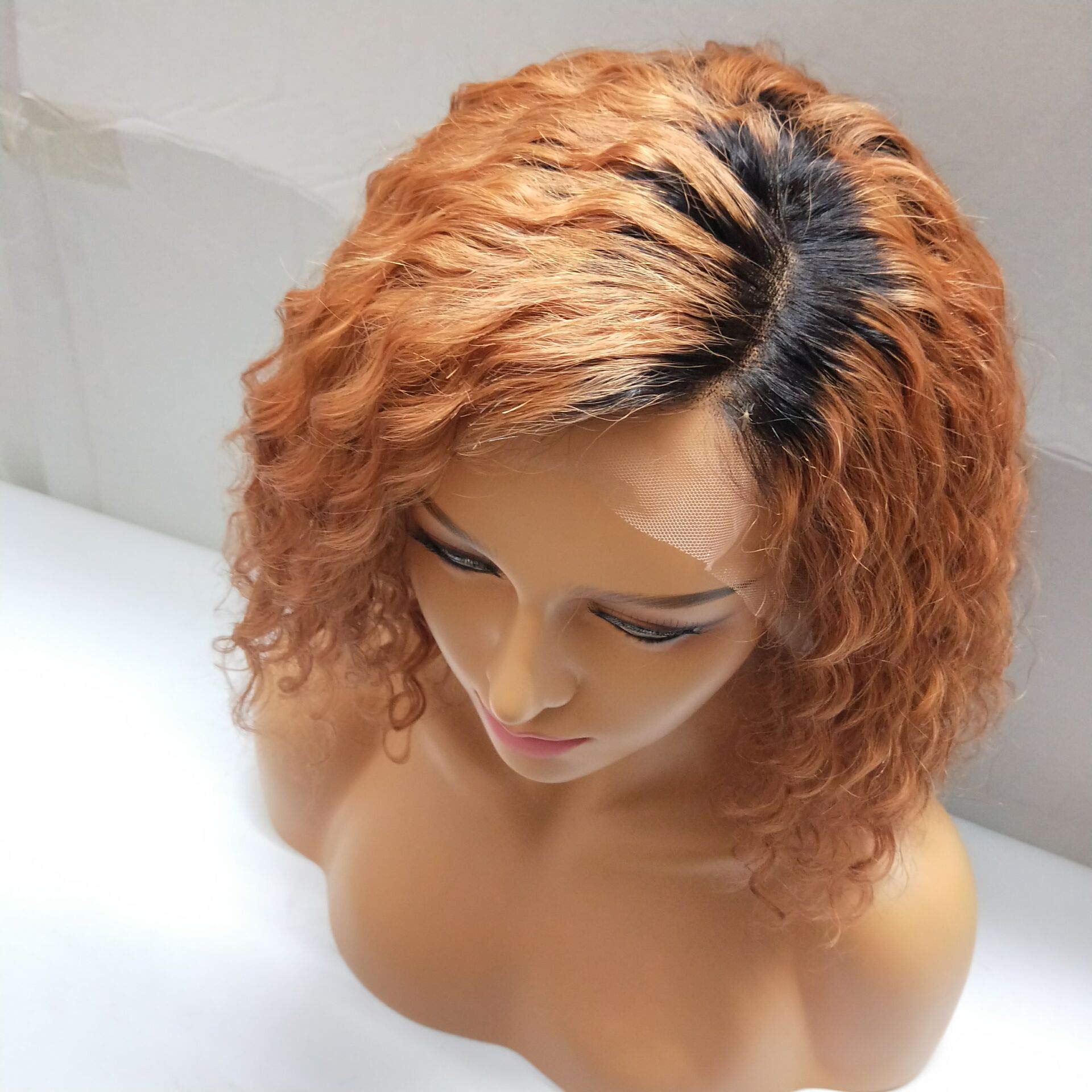 1B/30 Ombre Curly Human Hair Wig 13x6 Lace Front Wig for Black Women - Brazilian Remy Hair with Pre-Plucked Hairline & Baby Hair (150% Density) | Perfect for Daily Wear, Parties & Special Occasions