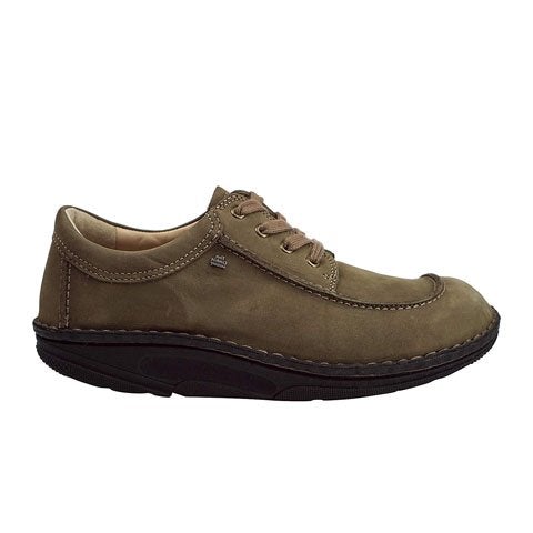 Finn Comfort Aberdeen Men's Lace Up Shoes - Premium Leather Walking Shoes for Men with Arch Support - Perfect for Travel, Work & Everyday Comfort (Grizzly Color)