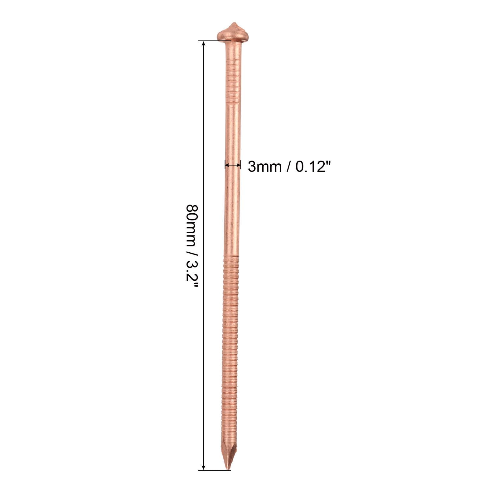 100pcs PATIKIL 80mm CD Weld Pins - Copper Insulation Stud Welder Pins with Self-Locking Washers for Boat Repair & Metal Fabrication | Durable Welding Nails for Marine, Automotive, and Construction Applications