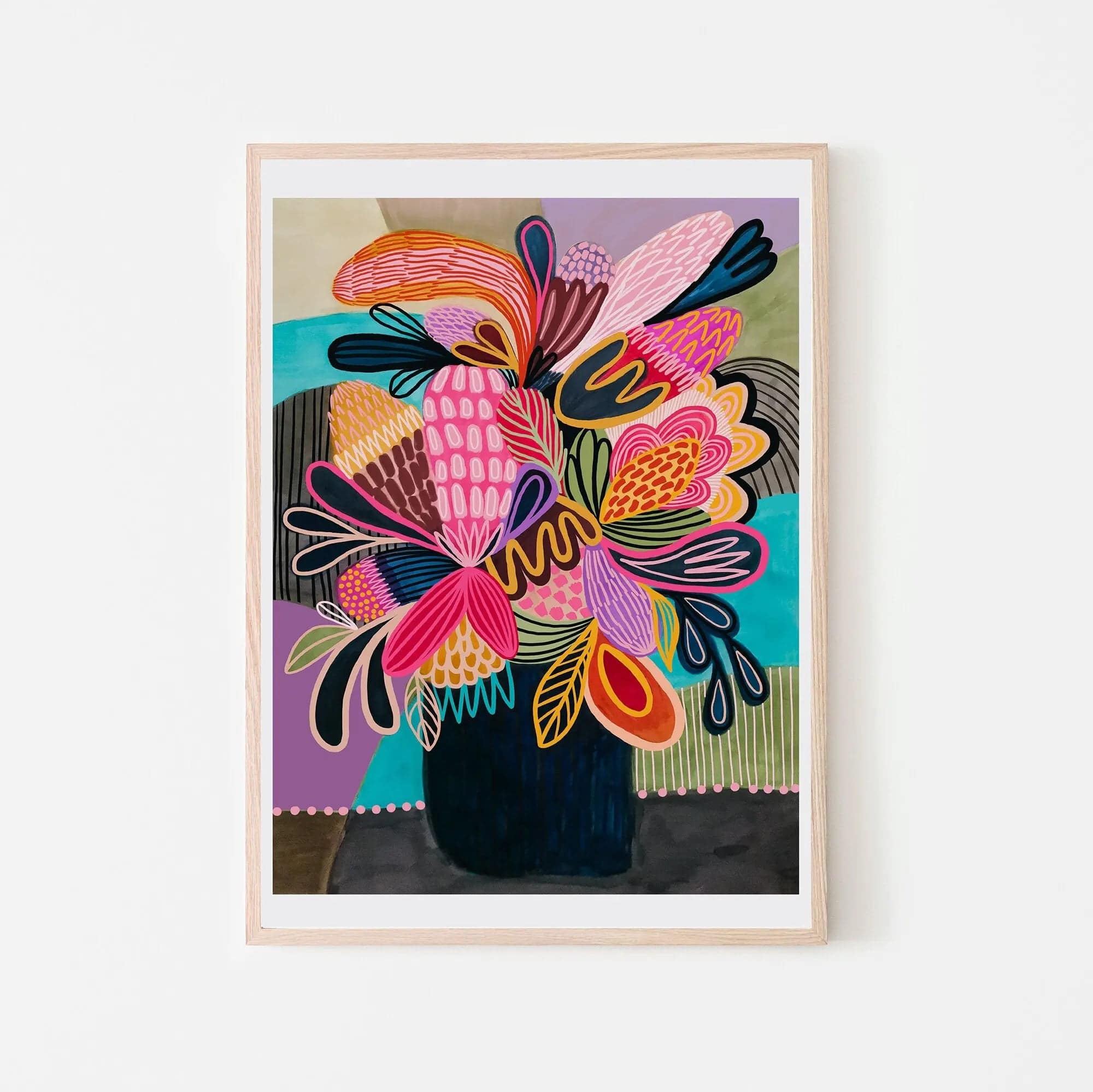 Vibrant Colour Pop Modern Wall Art Print - Contemporary Home Decor for Living Room, Bedroom & Office