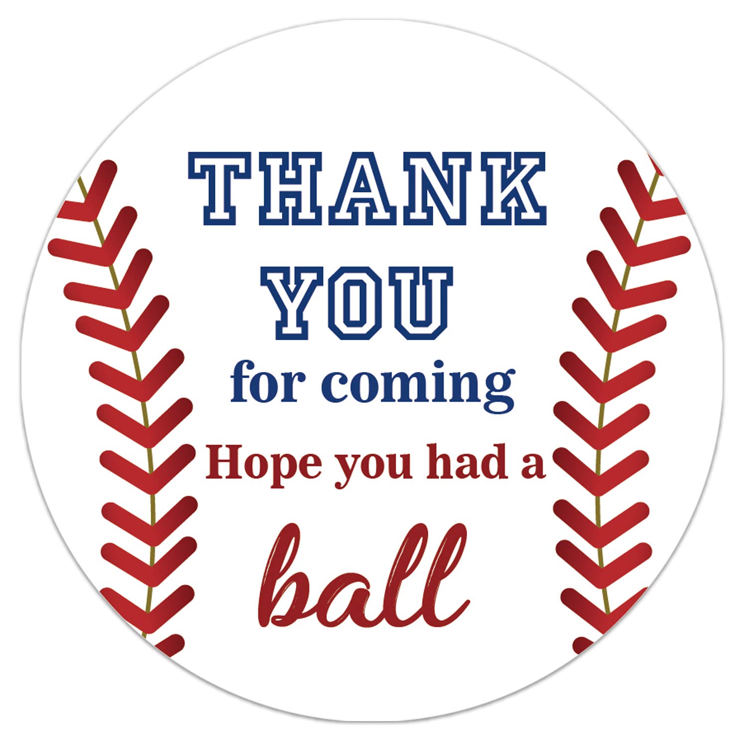 50 Pack Baseball Stickers - 2 Inch Round Baseball Party Favor Labels for Birthday Decorations, Team Sports Events & Thank You Gifts - Perfect for Baseball Theme Parties, Locker Decor, Scrapbooking & Water Bottles