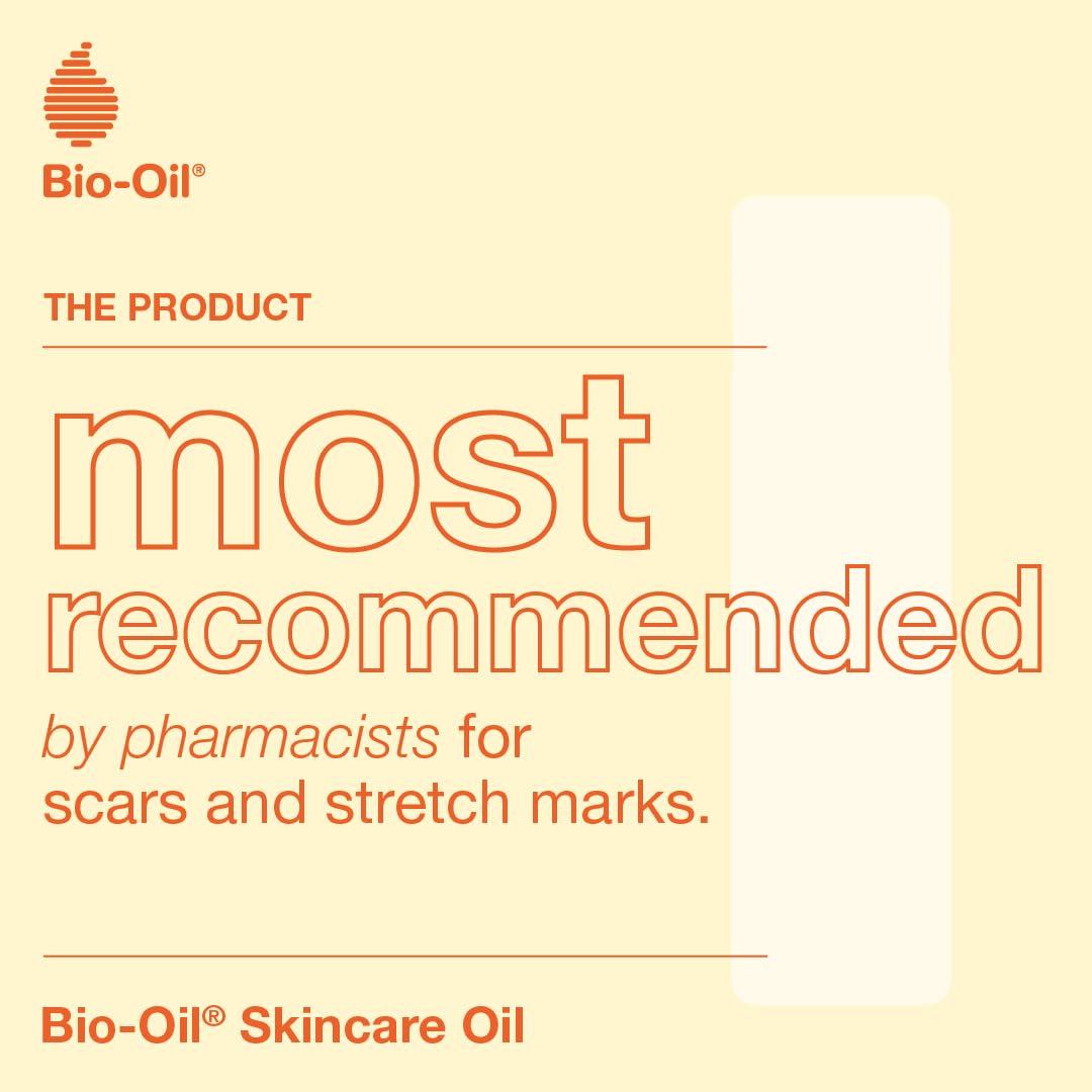 Bio-Oil Natural Skincare Oil for Stretch Marks & Scars, 60ml - Hydrating Body Oil for Dry Skin, Pregnancy Care & Anti-Aging | Perfect for Daily Moisturizing & Skin Repair