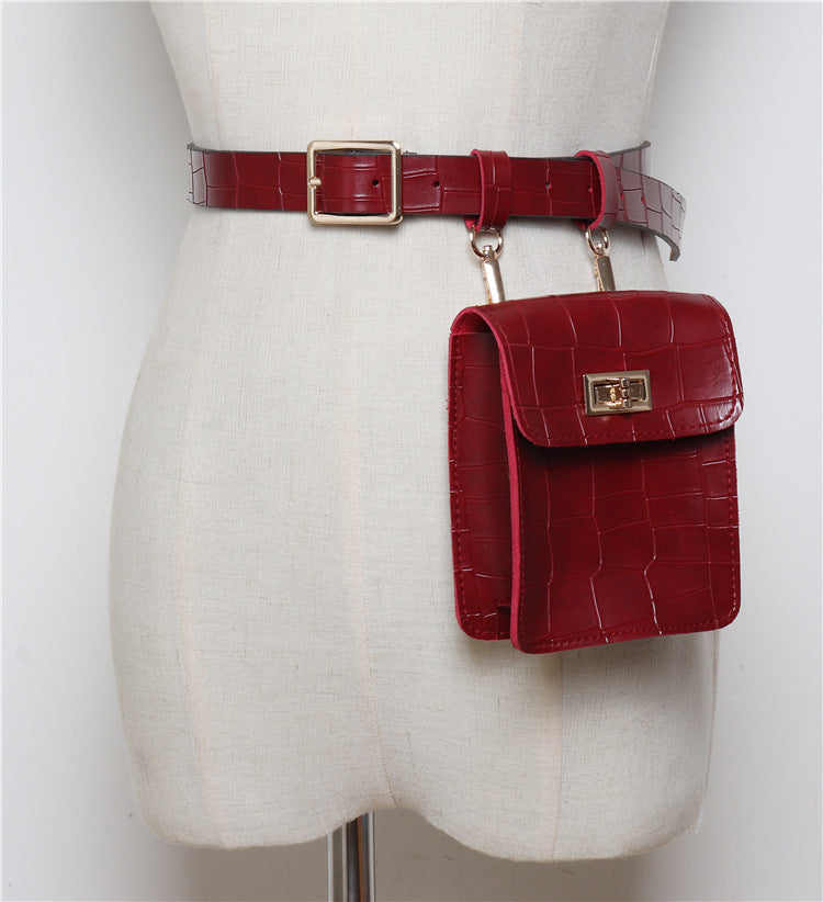 Vegan Leather Women's Belt Bag Mini Crossbody Bag - Fashionable Waist Pack for Travel, Running, and Everyday Use
