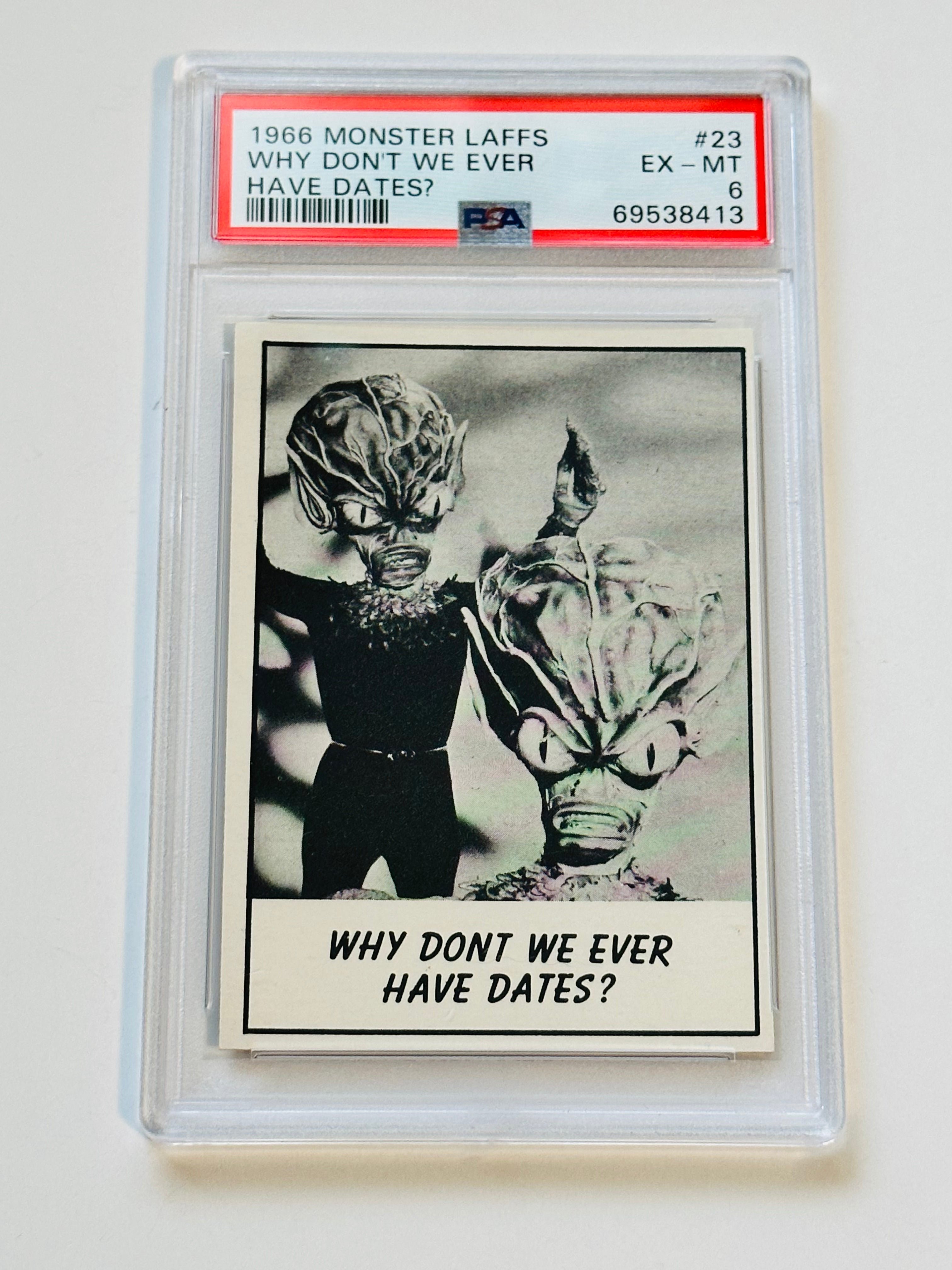 1966 Monster Laffs Trading Card - PSA 6 High Grade Collectible - Perfect for Vintage Comic Fans & Card Collectors