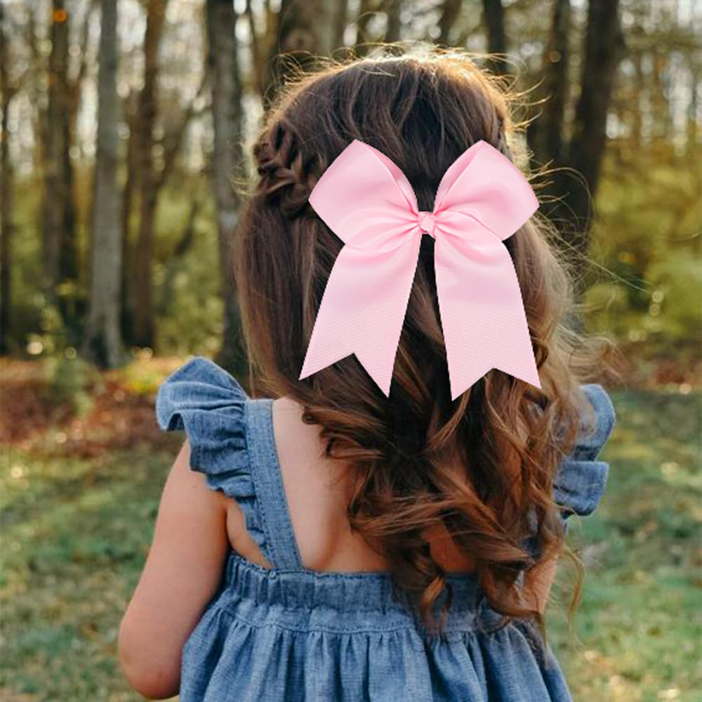 12-Pack 5-Inch Large Grosgrain Ribbon Cheer Bows with Alligator Hair Clips - Stylish Hair Accessories for Little Girls, Teens & Cheerleaders - Perfect for School, Dance, Sports & Special Occasions