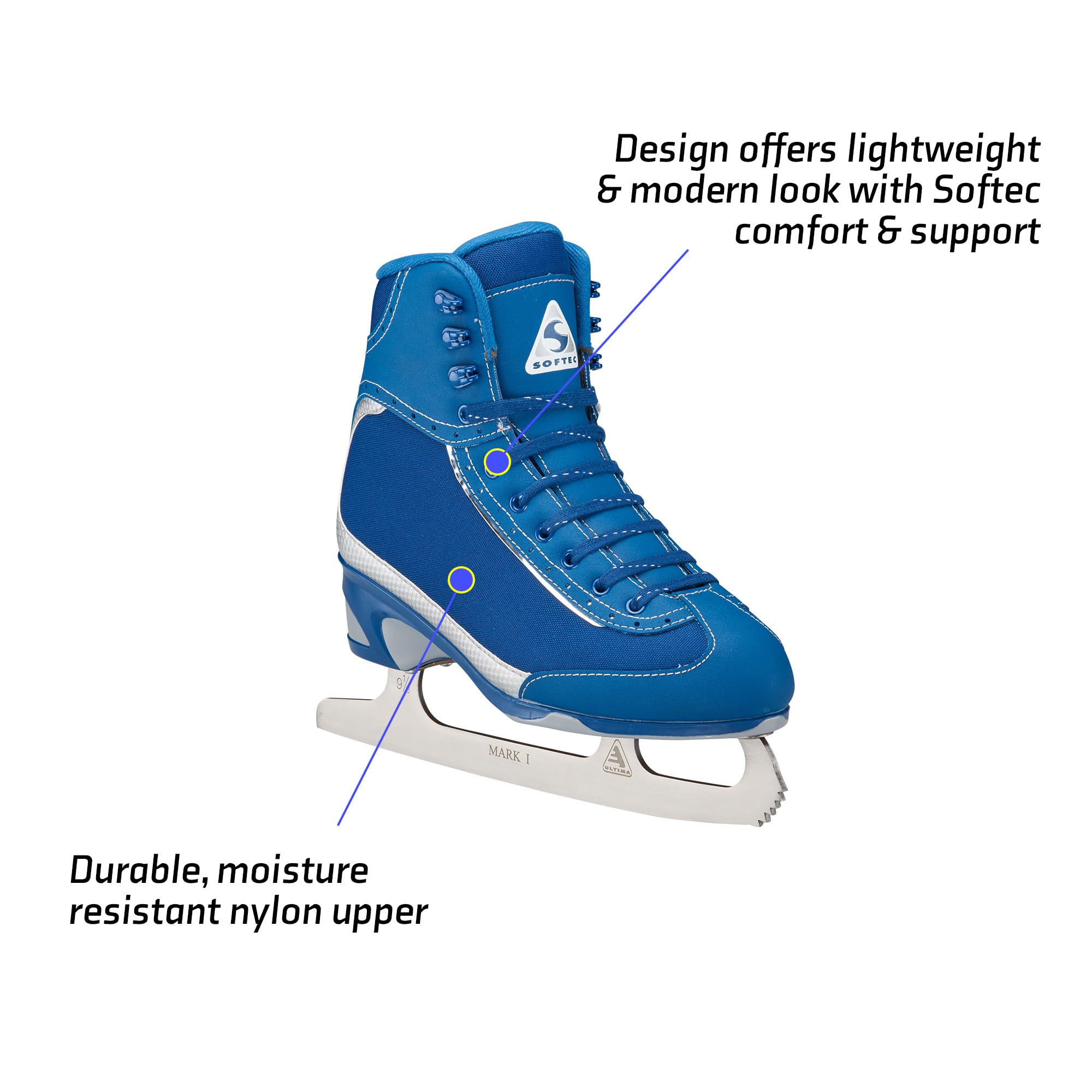 Jackson Ultima Vista Figure Skates with Mark I Blades - Premium Ice Skating Boots for Women & Men - Perfect for Competitive Skating & Recreational Ice Rinks