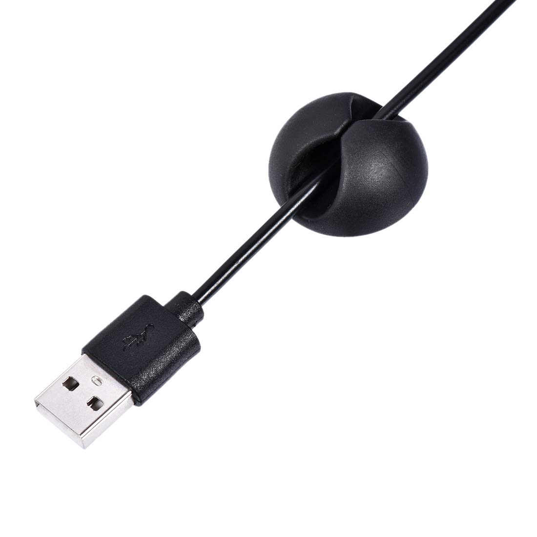 10Pcs Black Self-Adhesive Cable Clips - Cord Organizer for Home & Office - Cable Management Solutions for Desks, TVs, Computers & Electronics