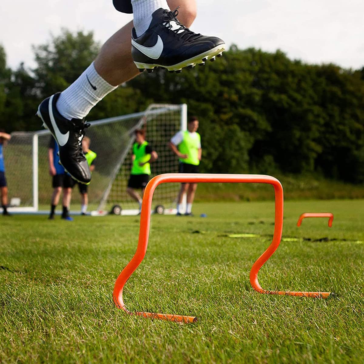 Speed Training Hurdles - 6 Pack Adjustable Agility Hurdles for Soccer, Basketball & Track Athletes | 6-Inch Ultra Durable Sports Practice Equipment | Perfect for Indoor/Outdoor Drills, Team Training & Fitness Workouts