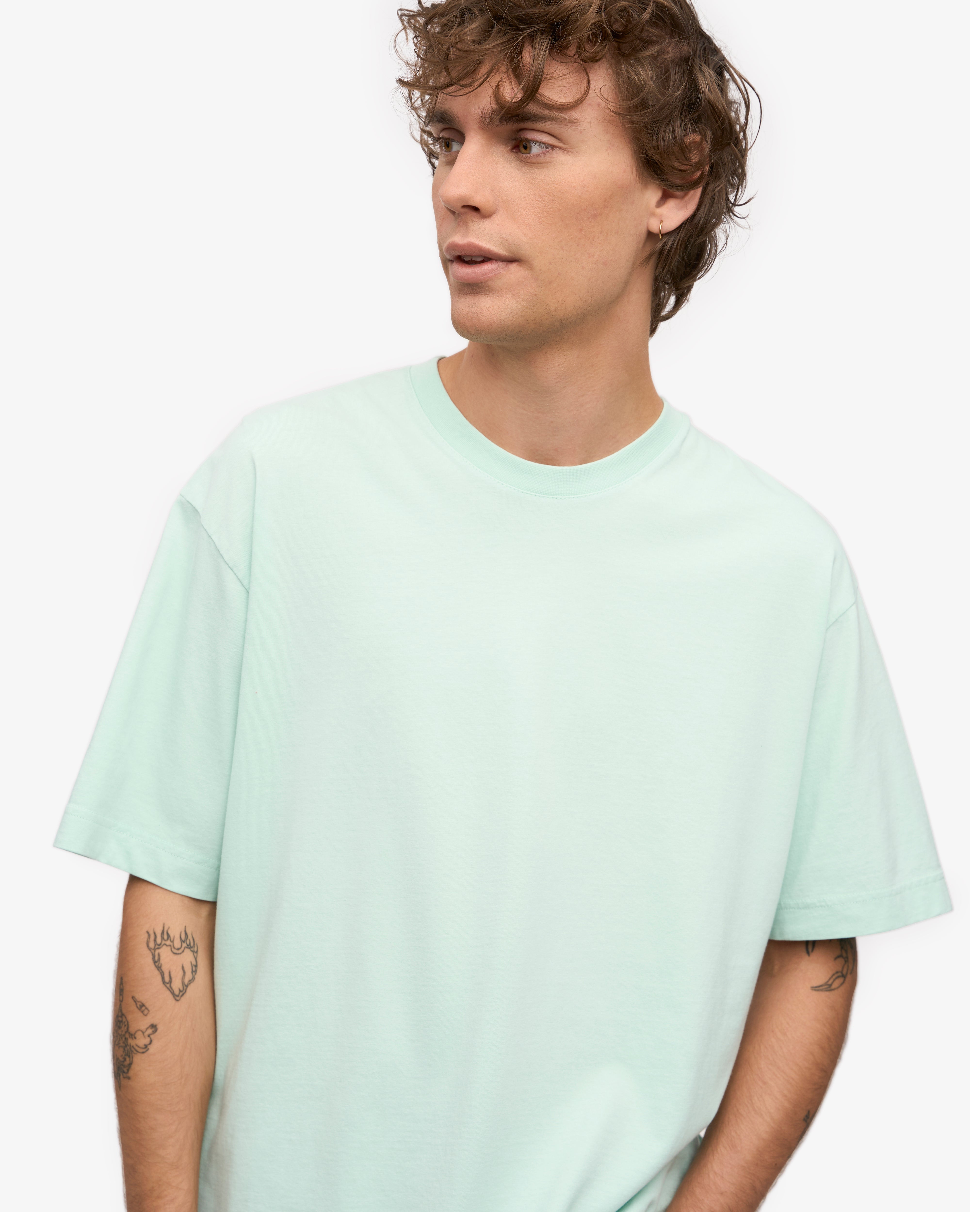 Organic Oversized T-Shirt for Women - Light Aqua - Soft & Comfortable Cotton Tee - Perfect for Casual Wear, Loungewear & Everyday Outfits