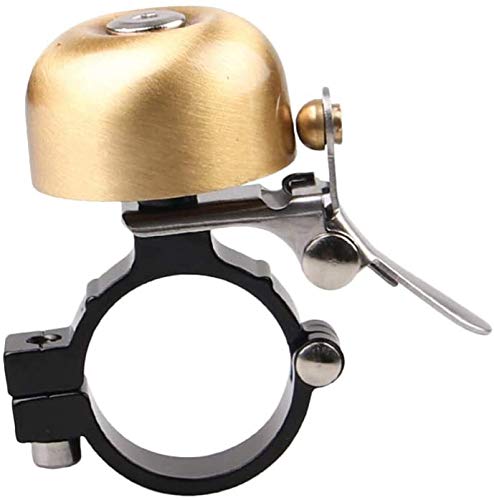 Premium Gold Bike Bell - Classic Brass Bicycle Bell with Loud Tone for Road & Mountain Bikes | Fits 22.2mm-31.8mm Handlebars | Perfect Cycling Accessory for Commuting, Trail Riding & Urban Safety