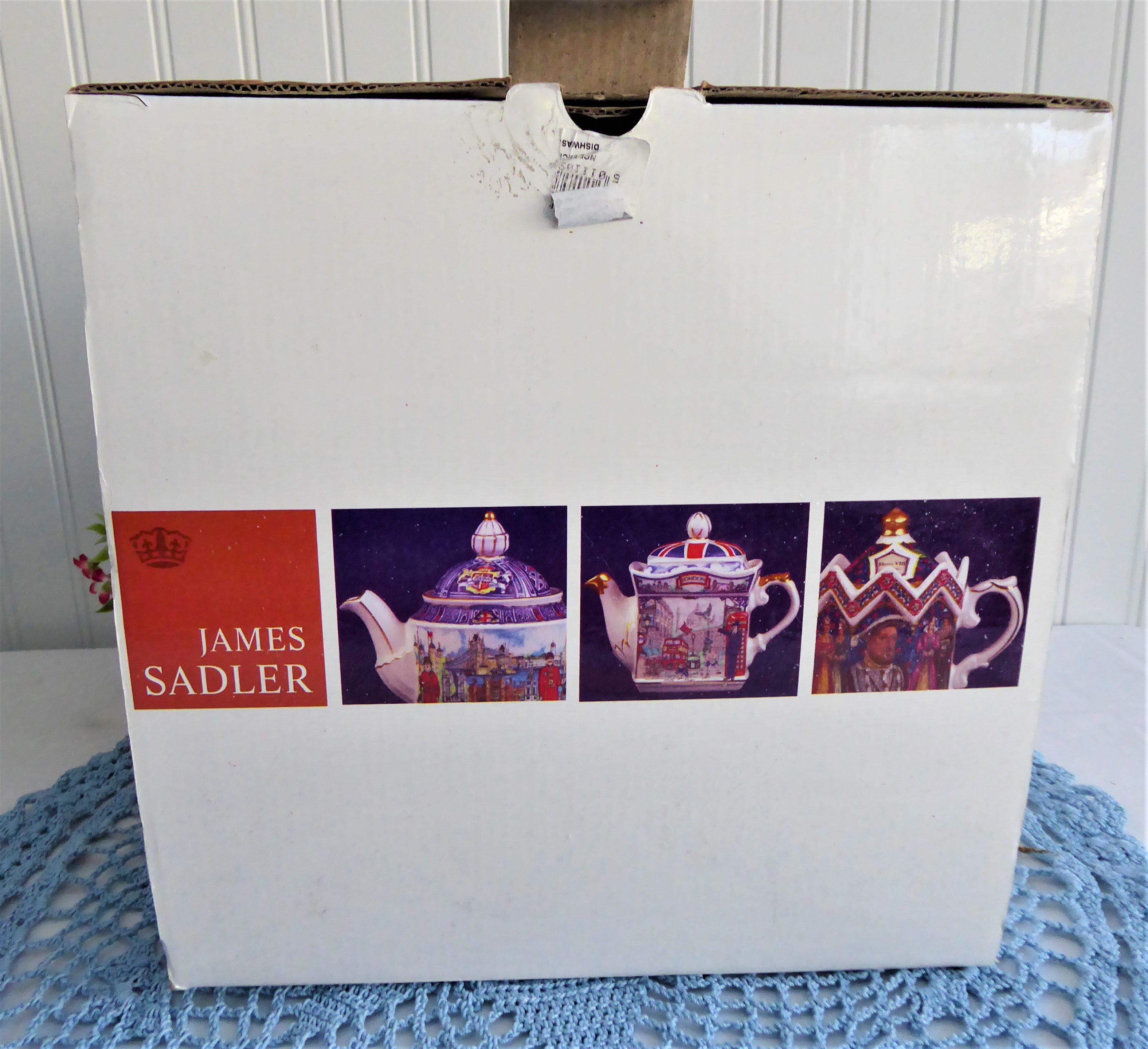Sadler Teapot Queen Elizabeth 80th Birthday Commemorative 2006 Limited Edition - Blue, White & Platinum Gift Box - Perfect for Royal Collectors & Tea Lovers