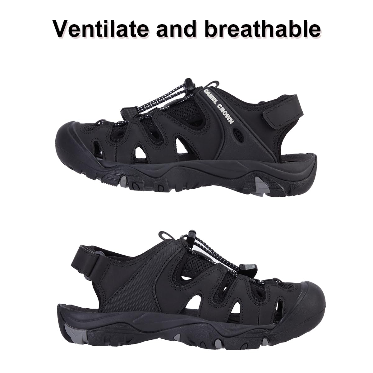 CAMEL CROWN Women's Hiking Sandals - Waterproof Closed Toe for Beach & Outdoor