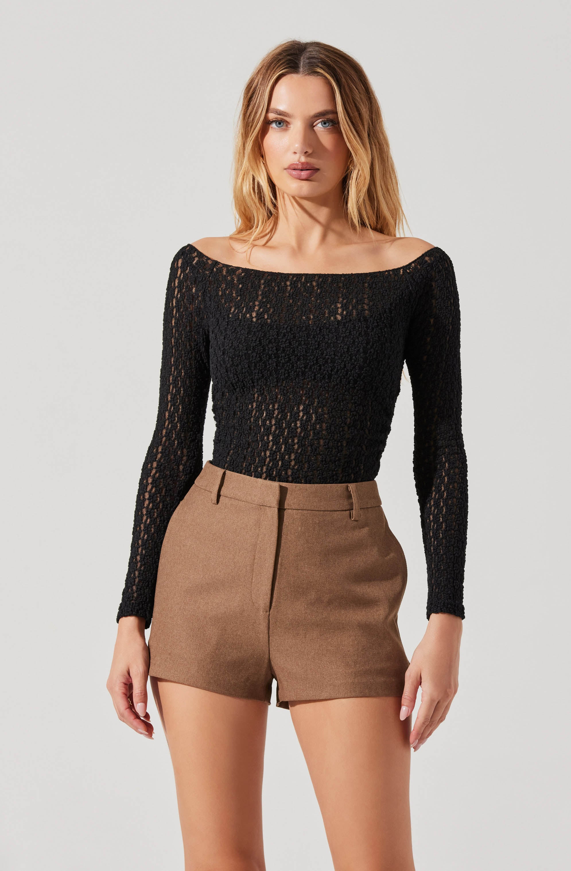 Stylish Boat Neck Open Knit Top for Women - Summer Casual Loose Fit Knitted Blouse - Perfect for Beach Outings & Weekend Brunch