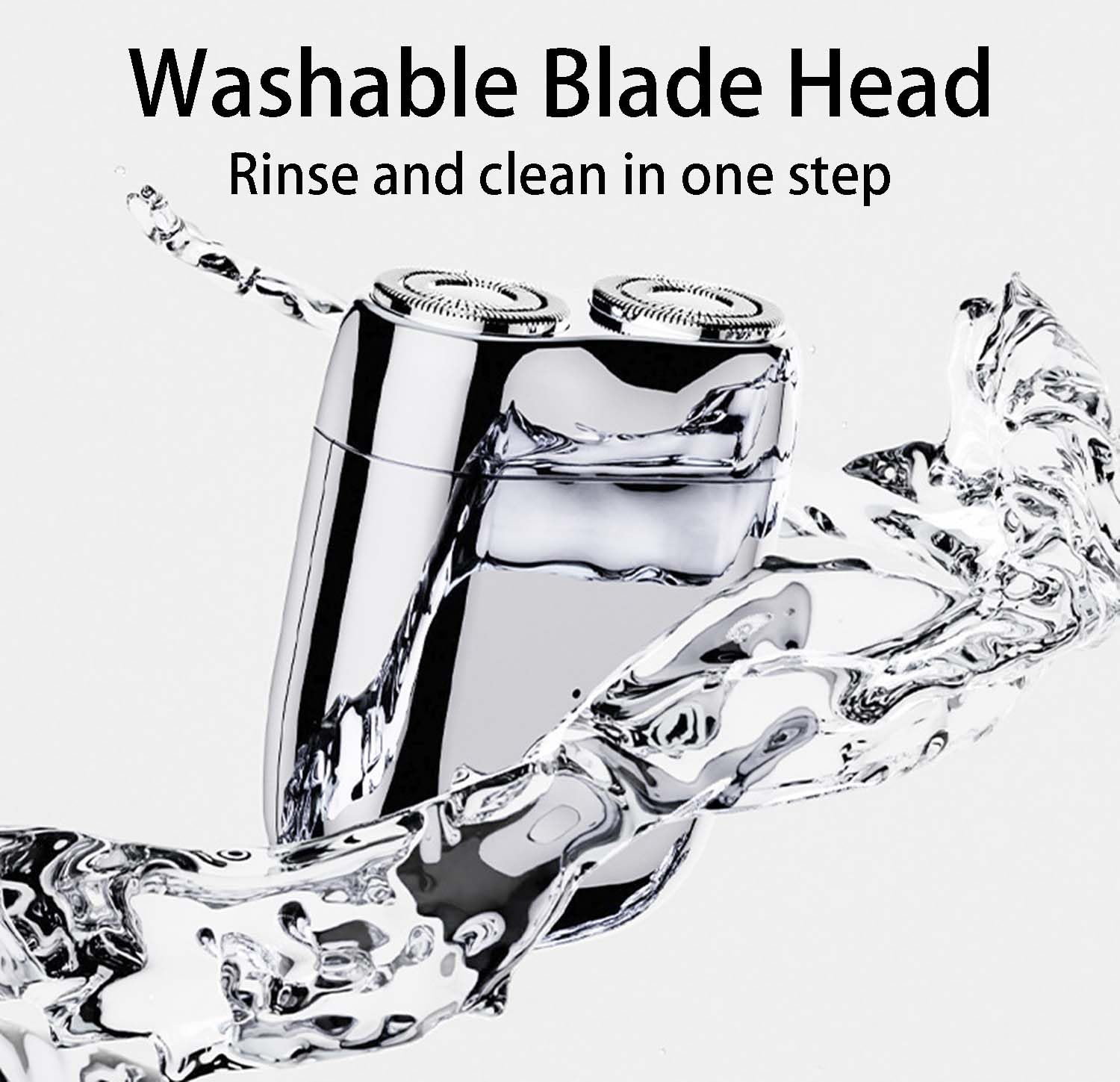 Mini Dual-Head Electric Shaver for Men - USB Rechargeable, Waterproof & Washable Compact Shaver - Portable Travel Shaver for Face & Body Grooming - Perfect for Home, Office & Travel (Blue)