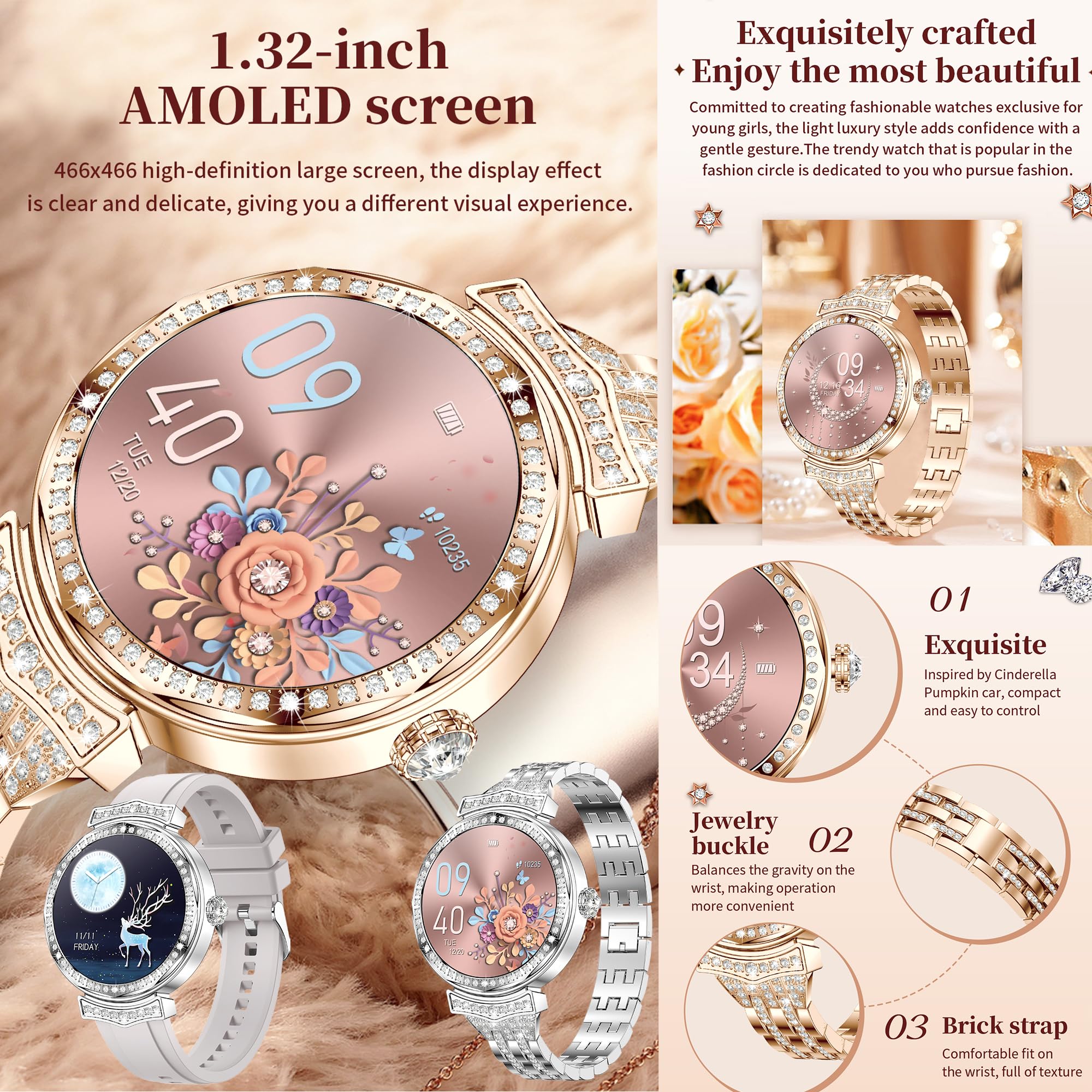 Smart Watches for Women & Men - 1.32
