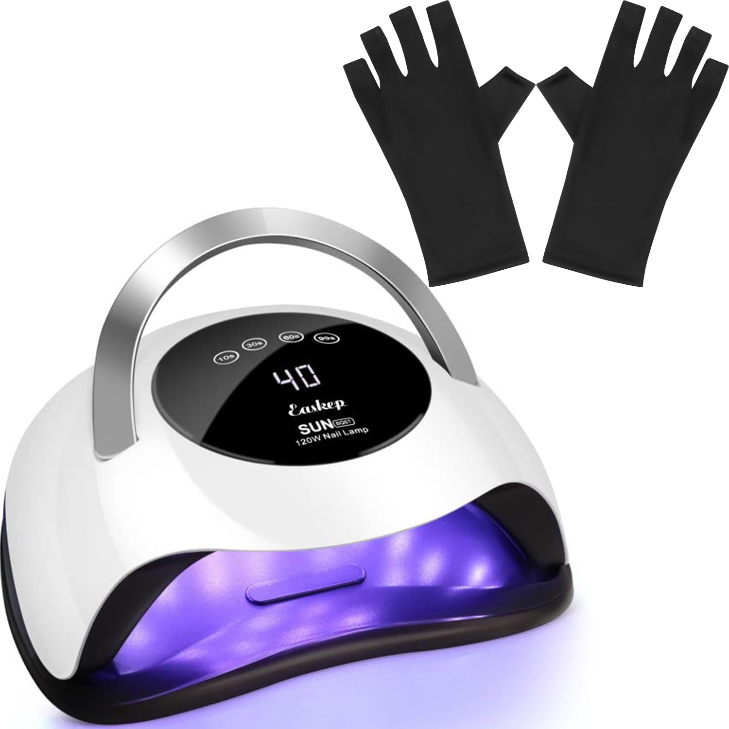Easkep 120W UV LED Nail Lamp - Professional Gel Nail Dryer & Curing Light for Home & Salon Use | Fast Drying for Gel Polish, Acrylic Nails | Perfect for Manicures, Pedicures & Nail Art