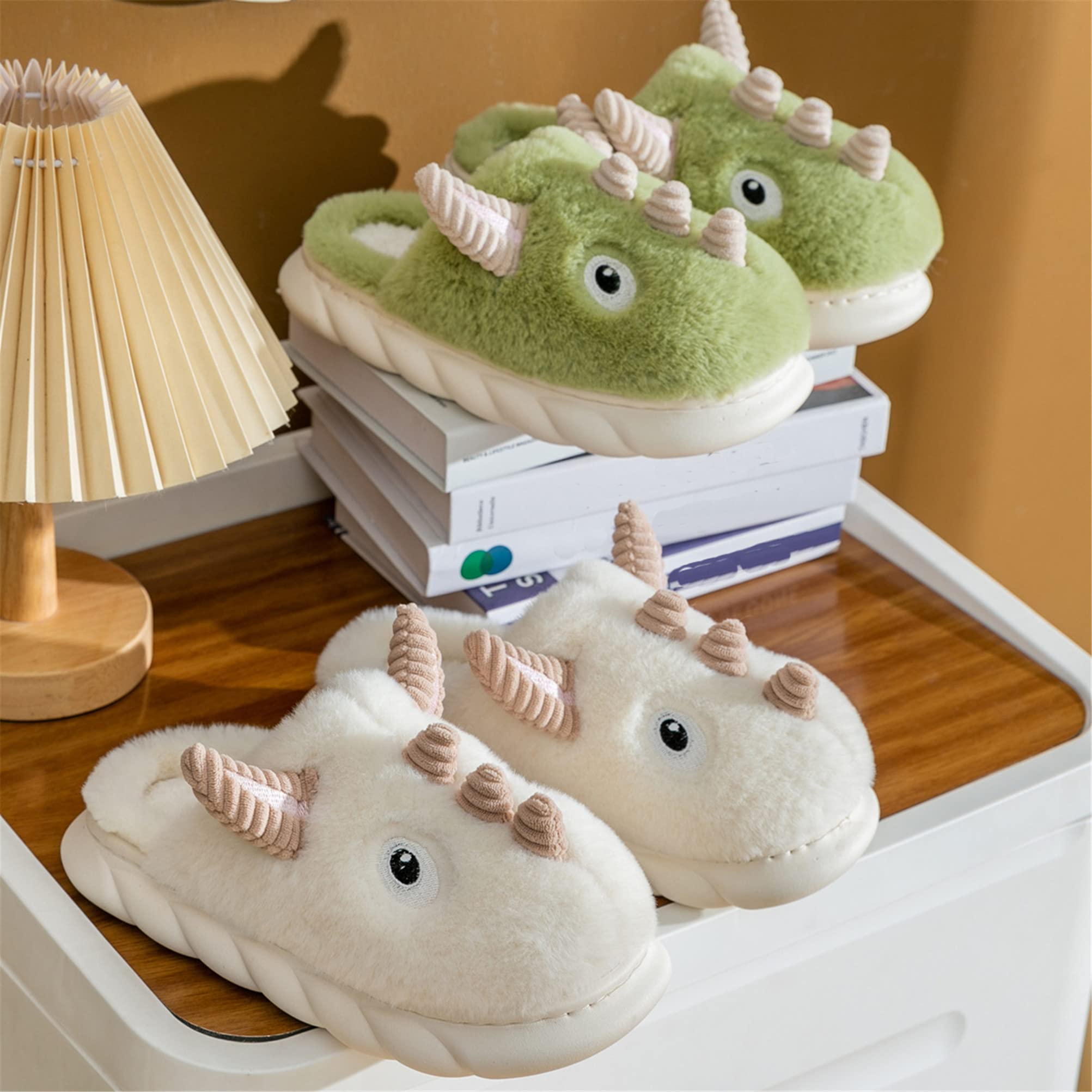 Cozy Women's Animal Slippers - Warm Plush Sheep & Dinosaur House Slippers for Winter - Funny Fuzzy Indoor/Outdoor Thermal Slippers for Home, Gifts & Lounge Wear