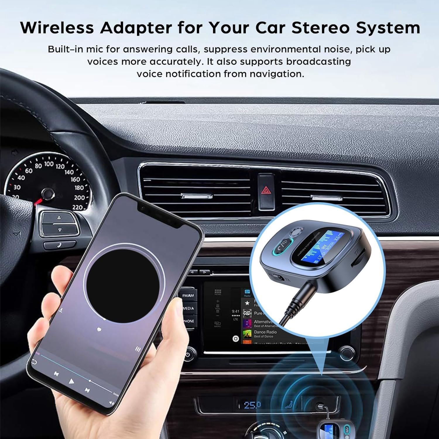 CENMEN Bluetooth 5.3 Transmitter & Receiver - Wireless Audio Adapter with LED Display for TV, PC, Car & Home Stereo | Mini Portable Dual Mode Audio Converter for Streaming, Gaming & Music Playback