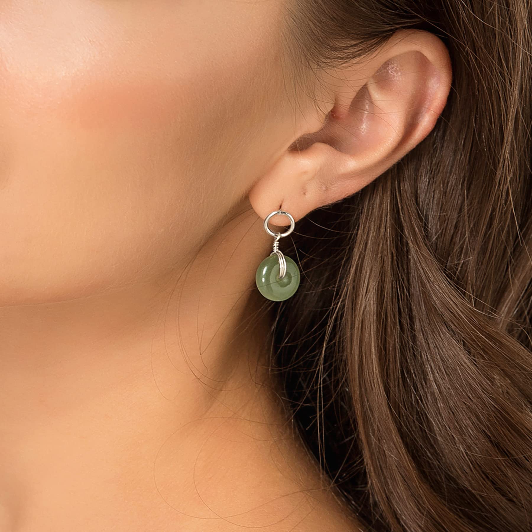DAUMIER 925 Sterling Silver Green Jade Dangle Earrings for Women - Lightweight Handmade Jade Drop Earrings, Perfect Gift for Mom, Friends & Jewelry Lovers | Elegant Everyday Wear for Office, Parties & Special Occasions