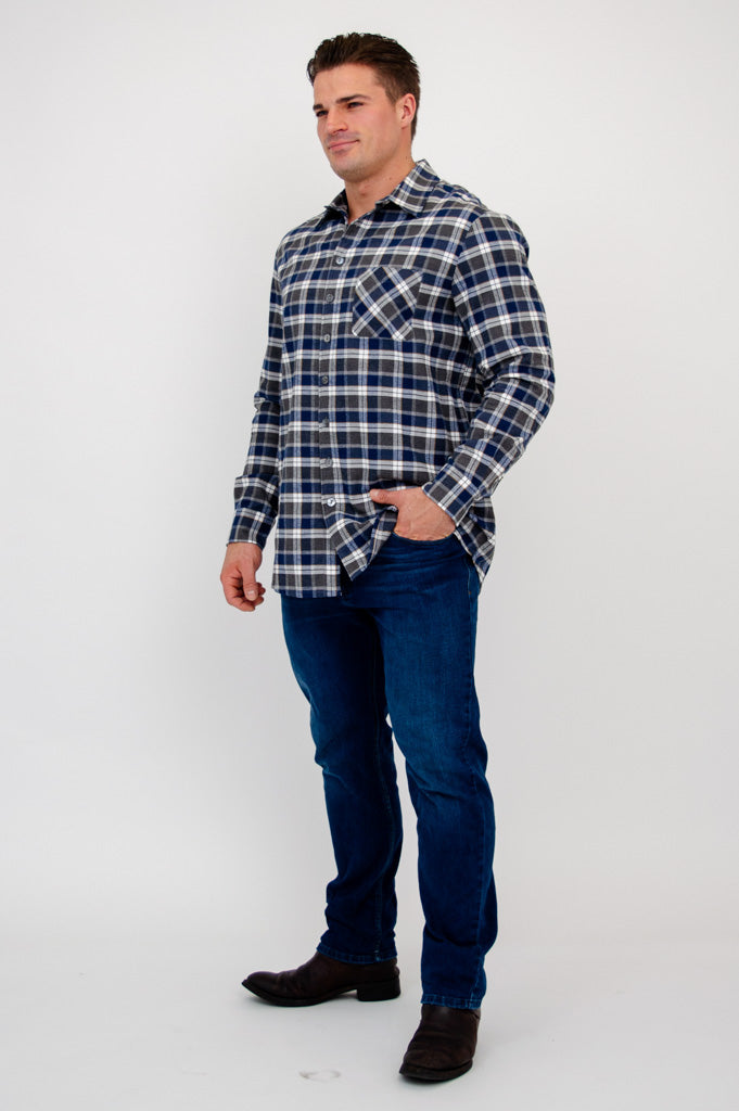 Men's Casual Cotton Plaid Shirt in Citrus Print - Breathable Button Down Shirt for Work, Office & Outdoor Activities