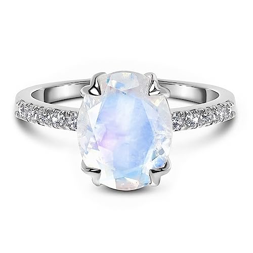 Silver Moonstone Ring - Harlow