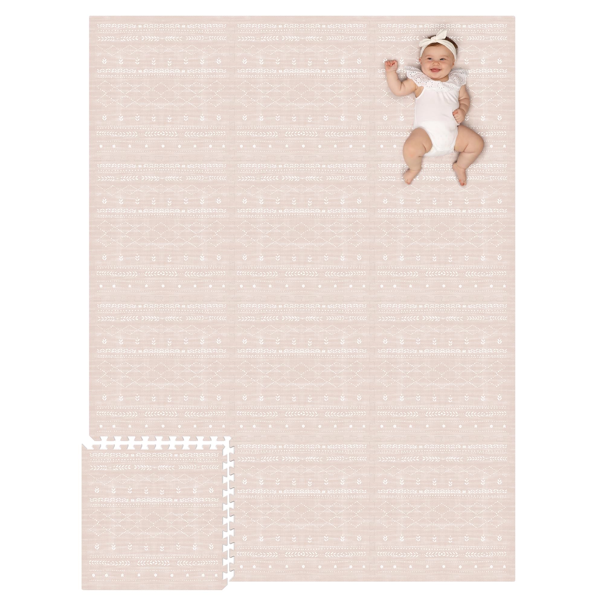 Lillefolk Extra Large 6x8 ft (12 Tiles) Non-Toxic Baby Foam Play Mat - Interlocking Tiles for Infants & Toddlers - Safe Tummy Time Activity Mat in Dusk Color | Perfect for Nursery Floor, Playroom, and Daycare Use