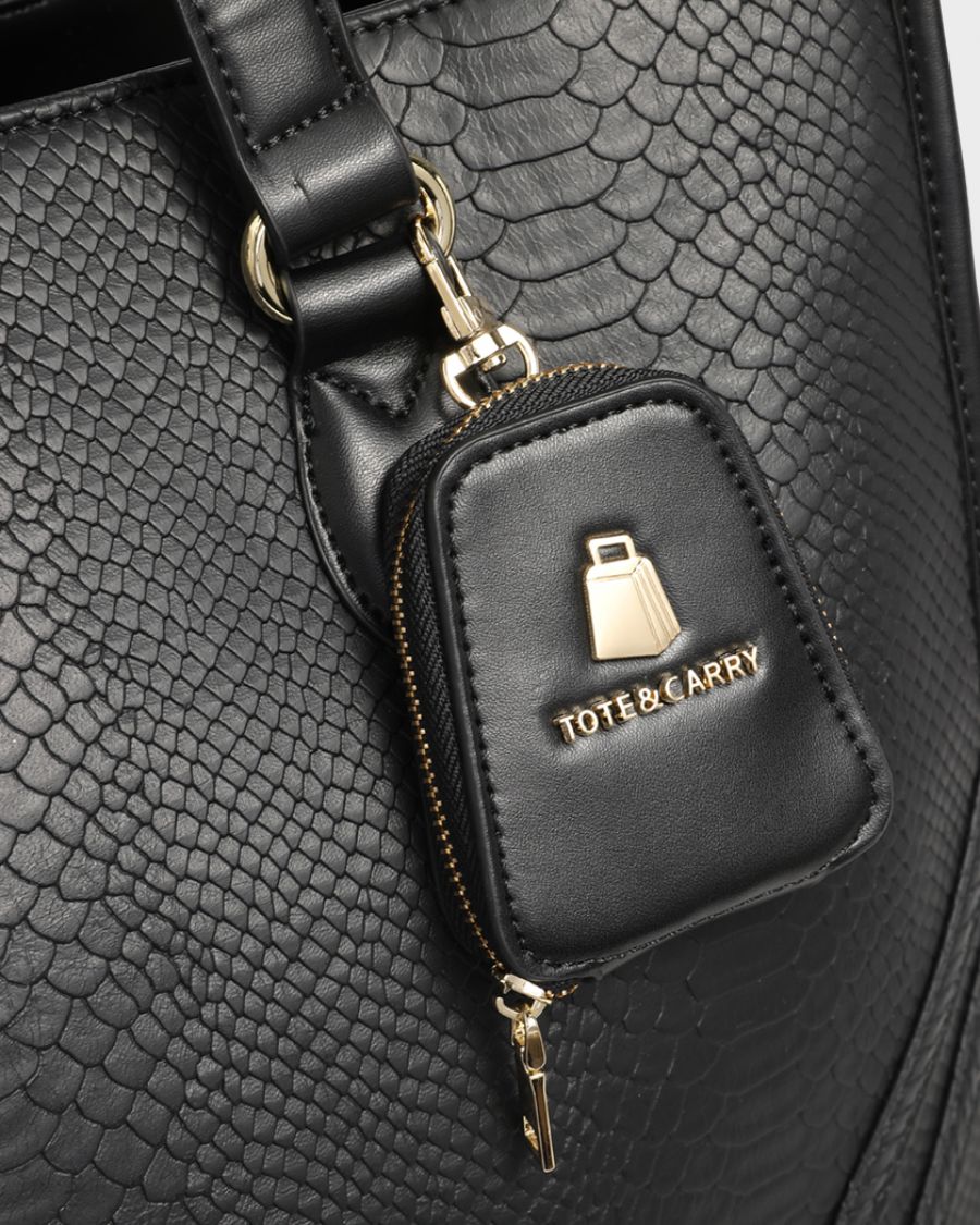 Apollo 1 Black Tote Bag - Stylish & Durable Shopping Bag for Women, Work, Travel & Beach