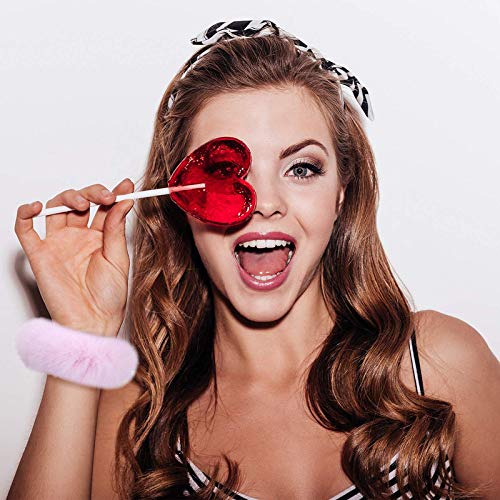 PABULUM 6 Pack Furry Scrunchies for Women - Soft Rabbit Fur Hair Ties, Ponytail Holders & Hair Bands - Cute Hair Accessories for Girls (Perfect for School, Work, Parties & Everyday Styling)