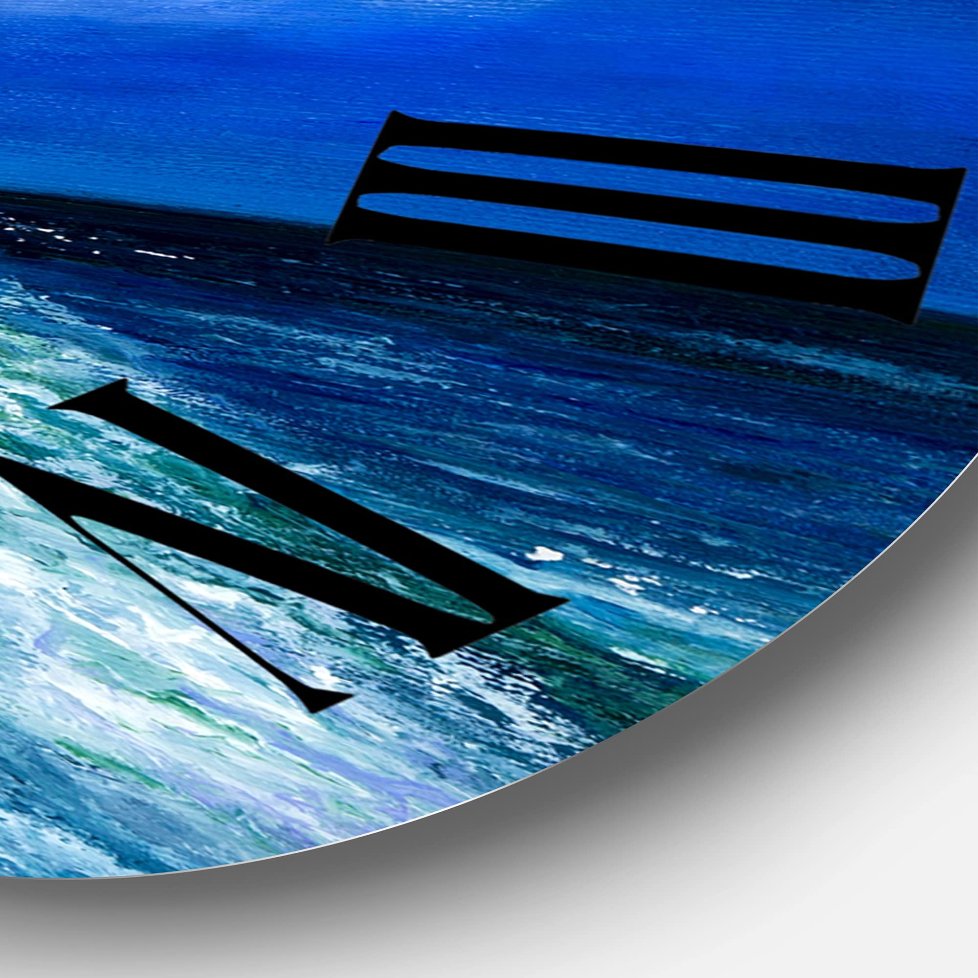 Blue Coastal Wall Clock - Nautical Ocean Waves Design for Living Room, Bedroom, Office Decor | Perfect for Beach House, Seaside Themed Spaces & Home Décor