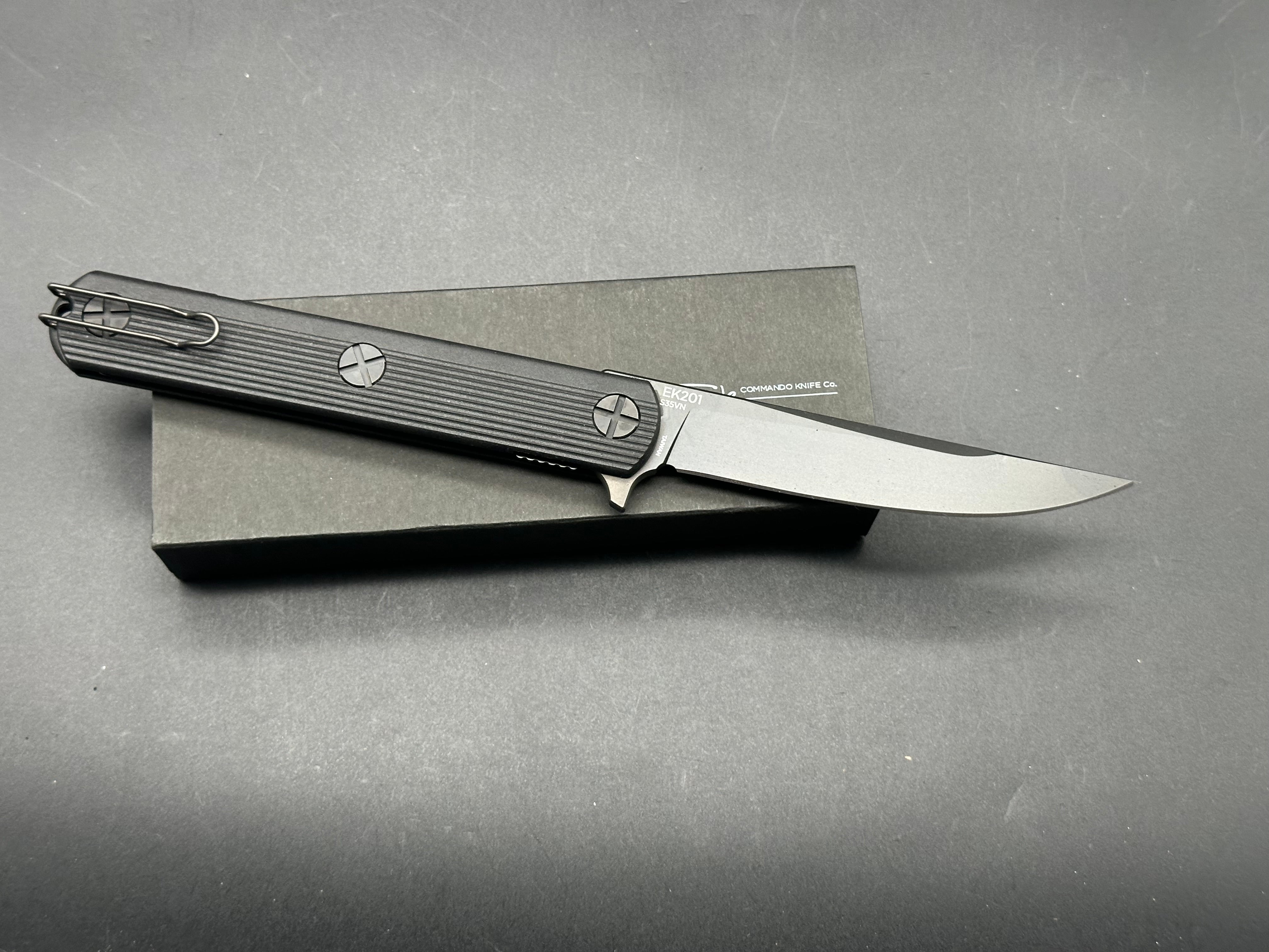 KA-BAR EK Commando Folding Knife with GFN Handle & S35VN Steel Blade - Tactical, Outdoor, Survival, and Everyday Carry (EDC) Knife