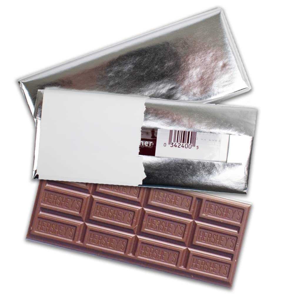 100ct Silver Foil Wrapped Milk Chocolate Candy Bars - 1.55oz Bulk Pack (100 Bars) for Halloween Treats, Party Favors & Office Snacks