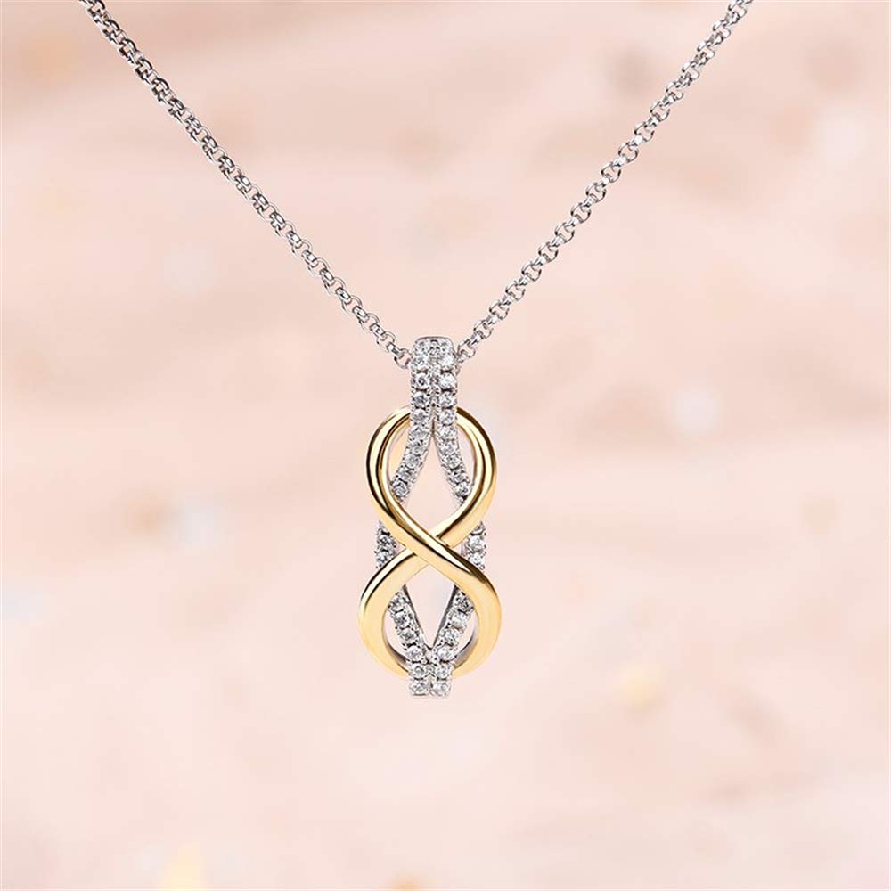 Jeulia Two Tone Infinity Sterling Silver Necklace for Women - Romantic Gift for Girlfriend, Wife, or Mom - Elegant Jewelry Gift Box - Perfect for Anniversaries, Valentine's Day & Special Occasions