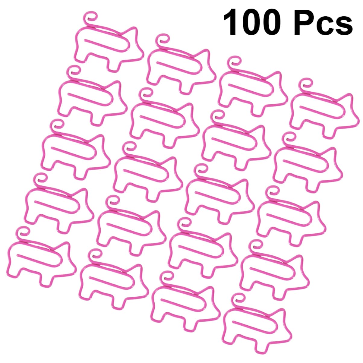 Operitacx 100pcs Metal Pig-Shaped Paper Clips - Decorative Office Supplies for Home, School & Office Organization - Fun Stationery for Notes, Documents & Bulletin Boards
