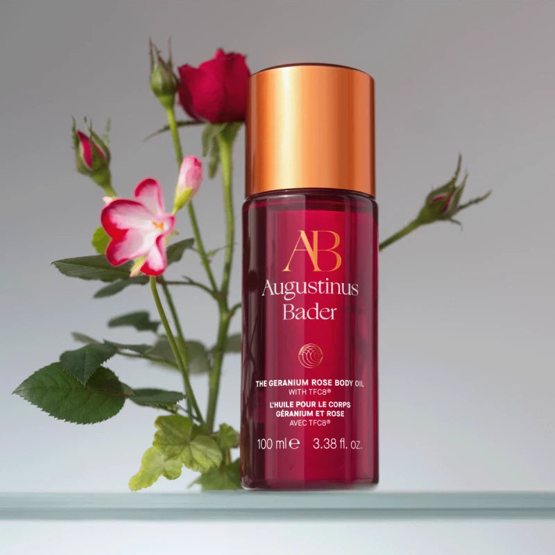 Augustinus Bader The Geranium Rose Body Oil - Hydrating & Nourishing Dry Skin - Perfect for Spa Days & Nighttime Relaxation