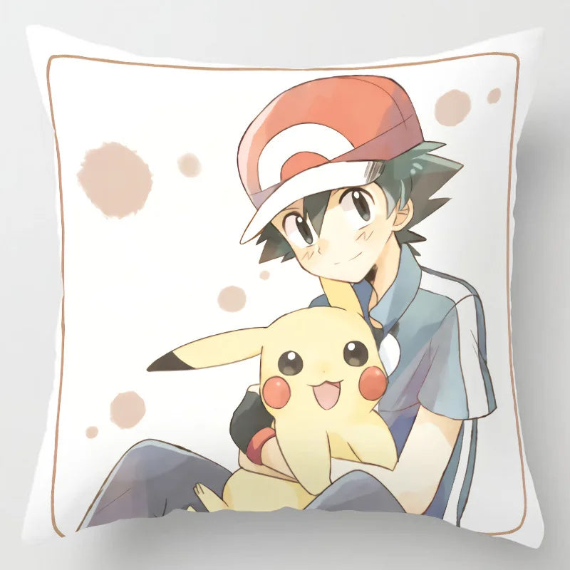 Pokemon Pillow & Cushion Covers - Soft Anime Character Bedding Decor for Kids Room, Gaming Chair, Sofa & Car Accessories