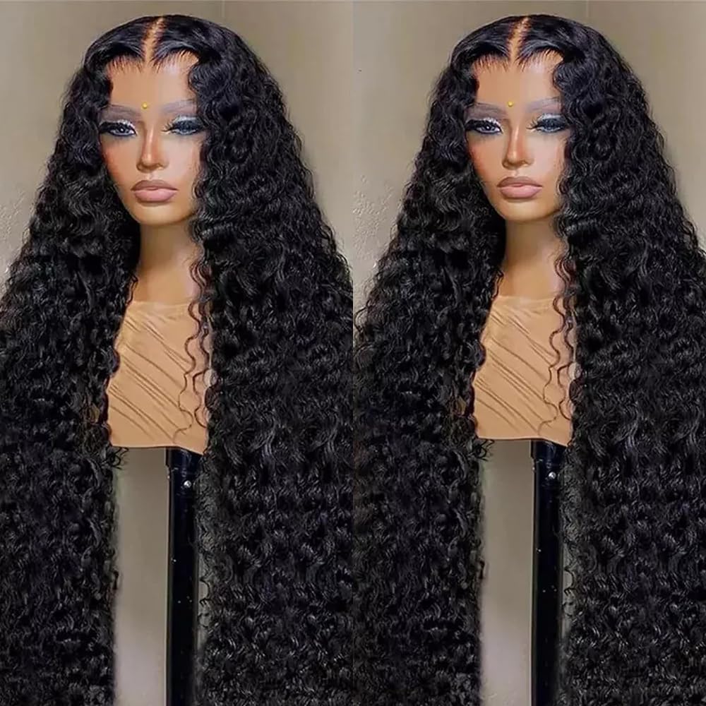 30 Inch Deep Wave Lace Front Wigs Human Hair - 200% Density 13x6 HD Transparent Lace - Pre Plucked Curly Human Hair Wig for Women with Baby Hair | Natural Look for Daily Wear, Parties & Special Occasions