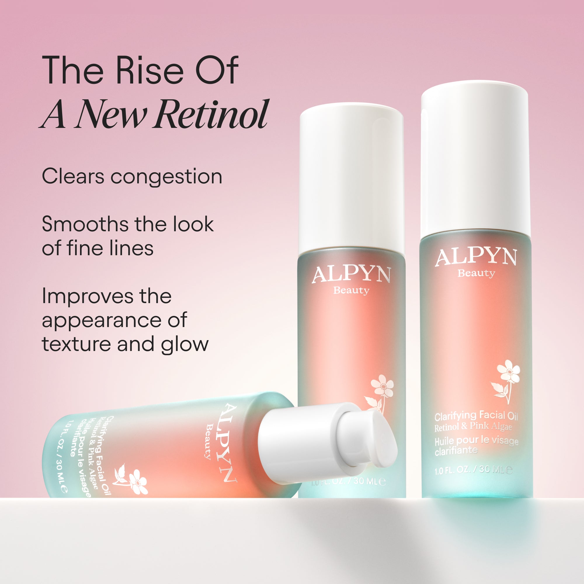 Clarifying Facial Oil with Retinol & Pink Algae - Anti-Aging, Brightening & Hydrating Skincare for Glowing Skin - Perfect for Night Routine & Dry Skin Care