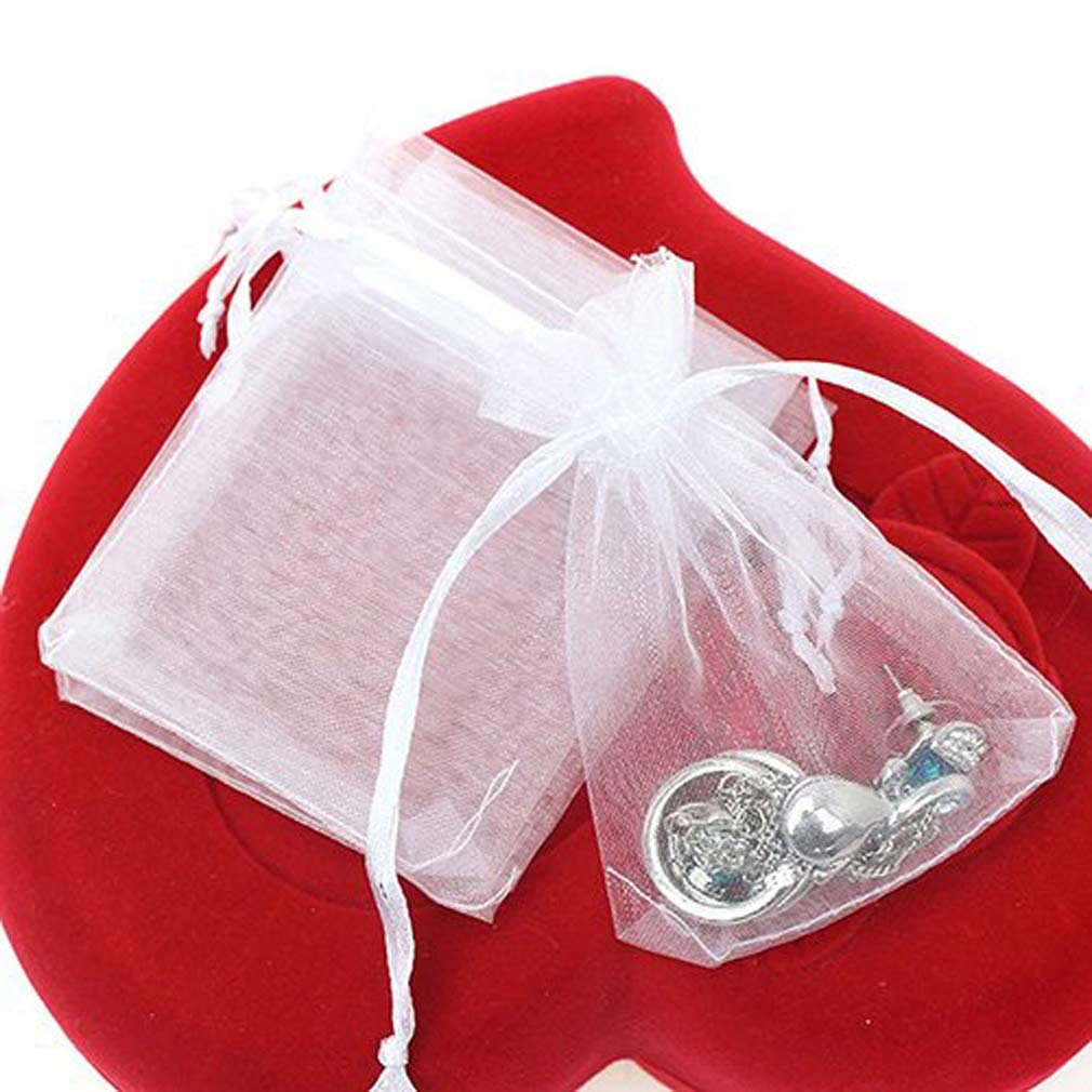 100pcs Sheer Drawstring Organza Jewelry Pouches - Small Gift Bags for Wedding Favors, Party Gifts, Christmas Presents & Jewelry Storage - Elegant and Reusable